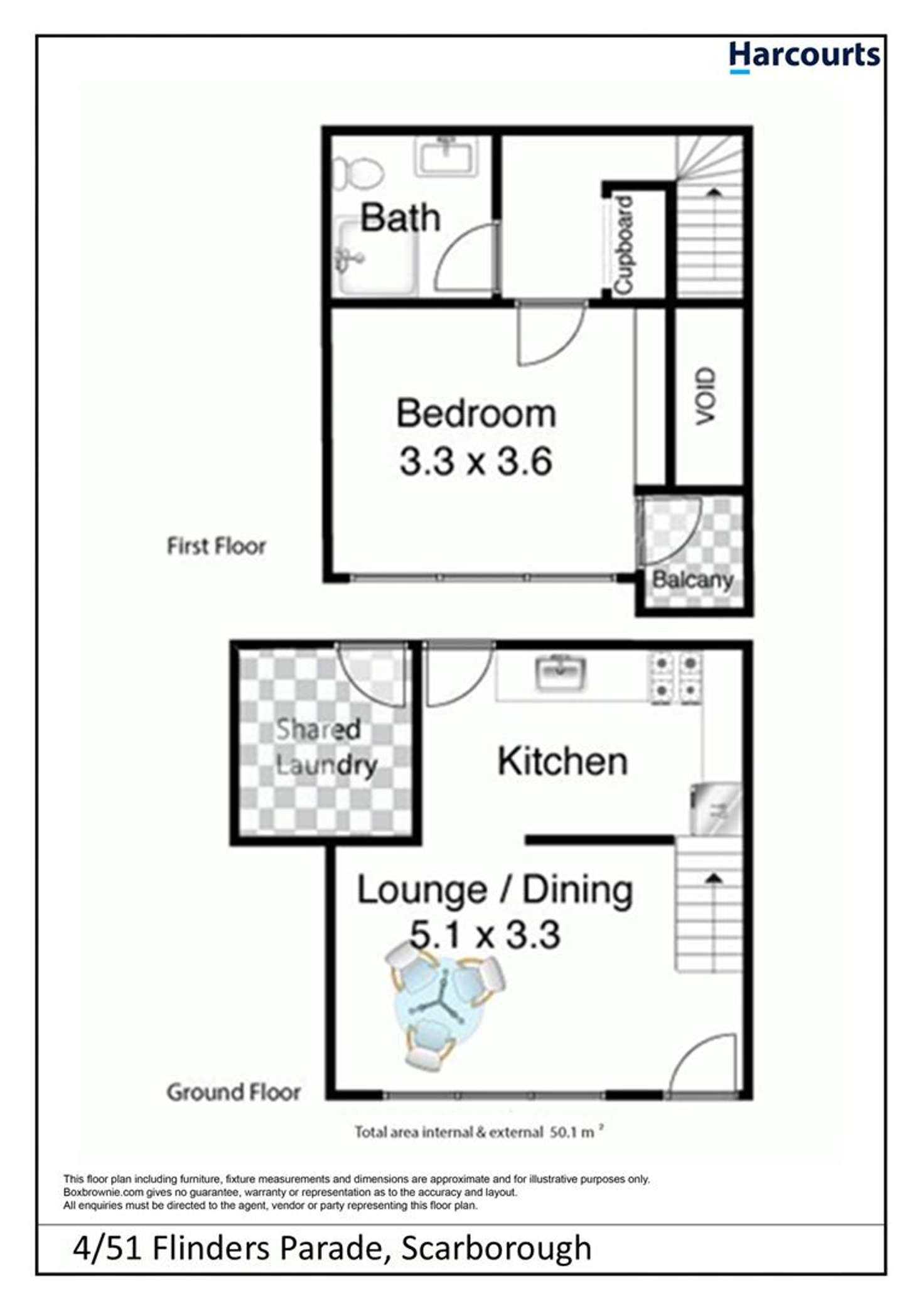 Floorplan of Homely unit listing, 4/51 Flinders Parade, Scarborough QLD 4020