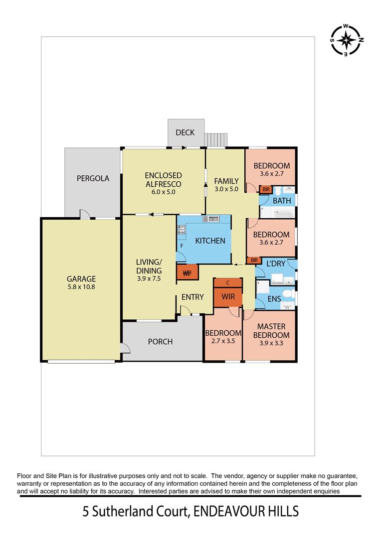 Floorplan of Homely house listing, 5 Sutherland Court, Endeavour Hills VIC 3802