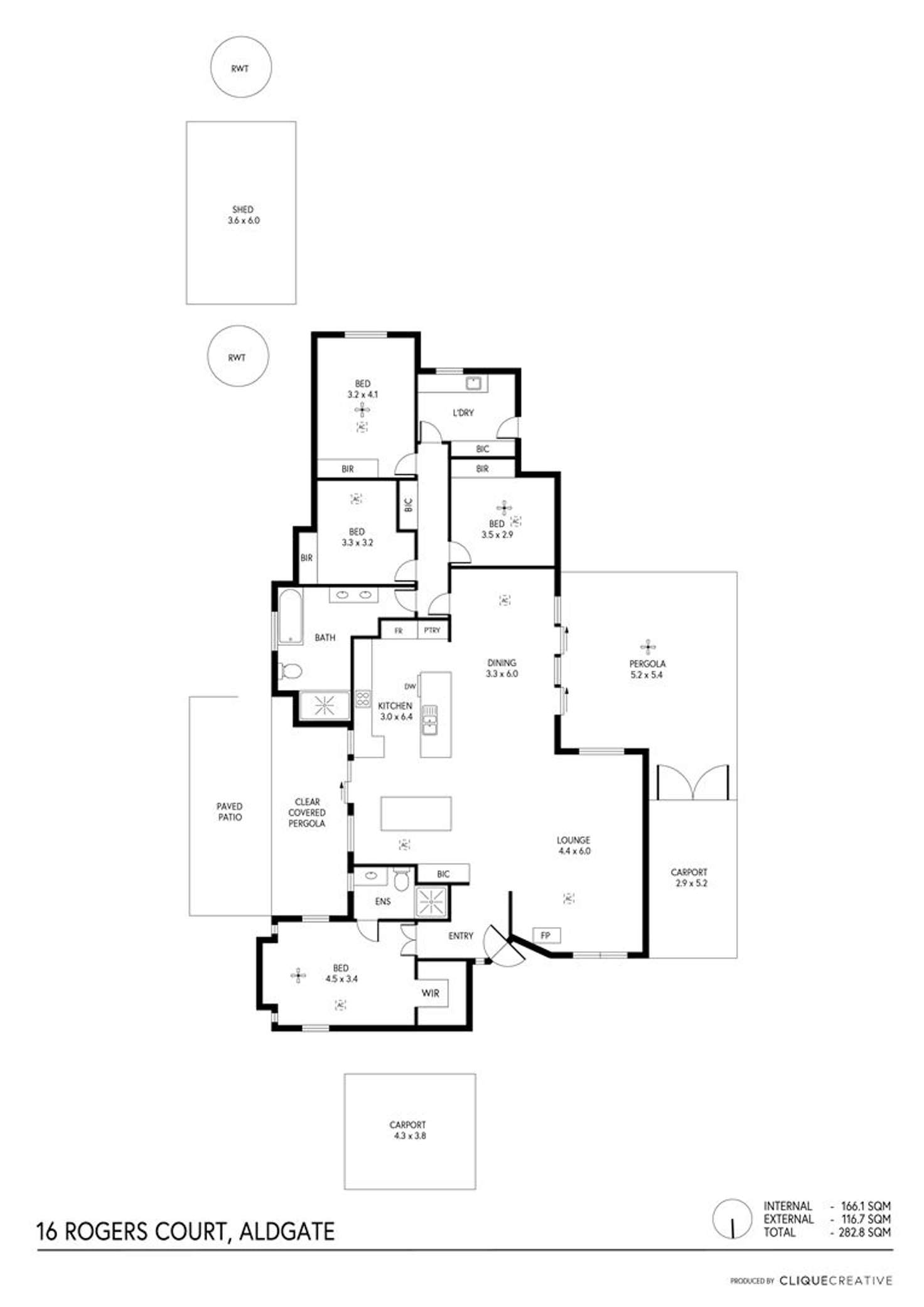 Floorplan of Homely house listing, 16 Rogers Court, Aldgate SA 5154
