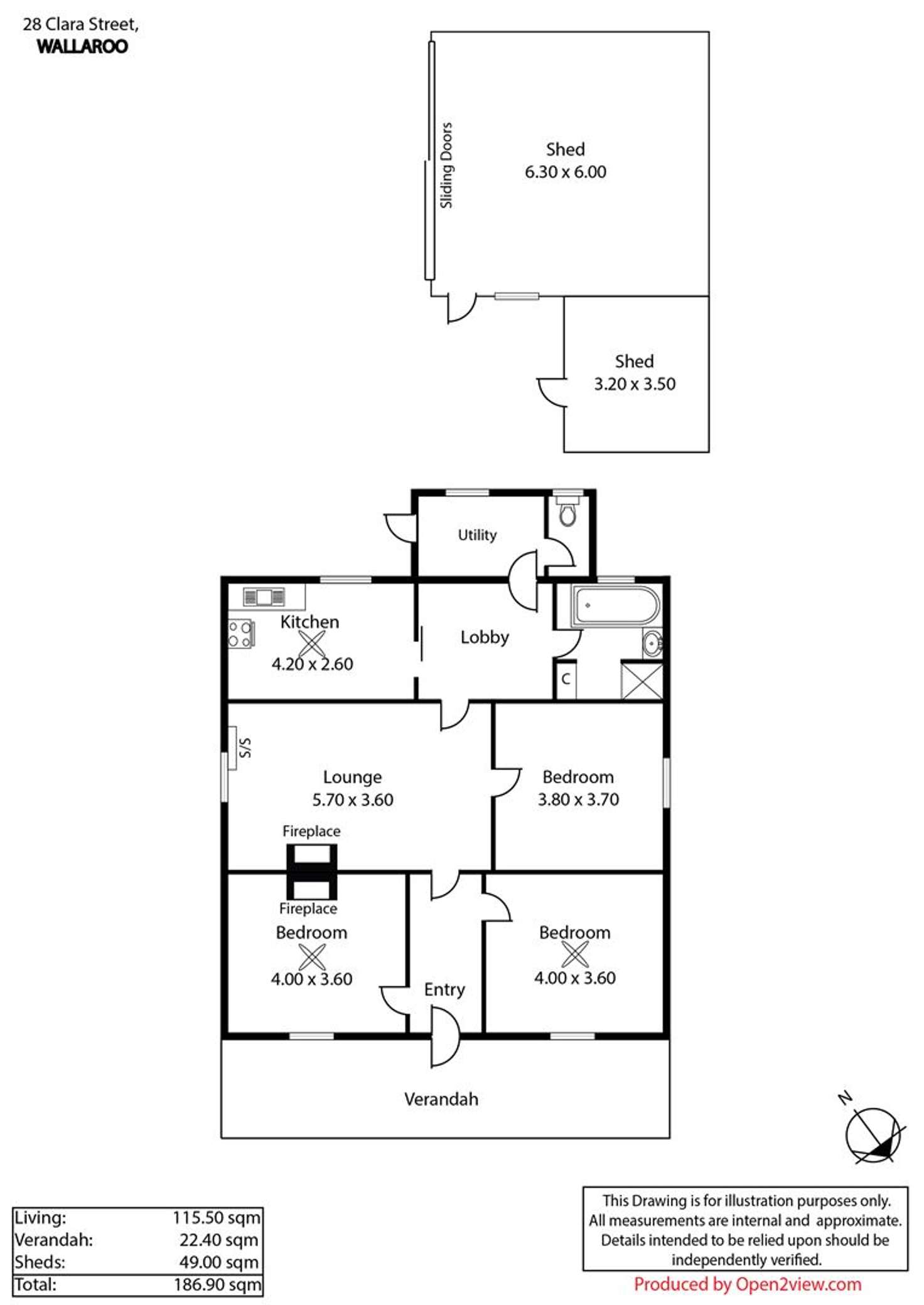 Floorplan of Homely house listing, 64 Clara Street, Wallaroo SA 5556