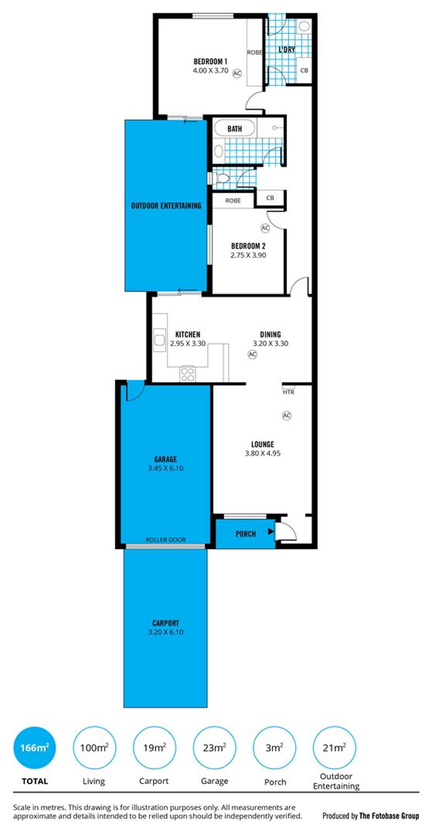 Floorplan of Homely semiDetached listing, 1/11 John Street, Semaphore Park SA 5019