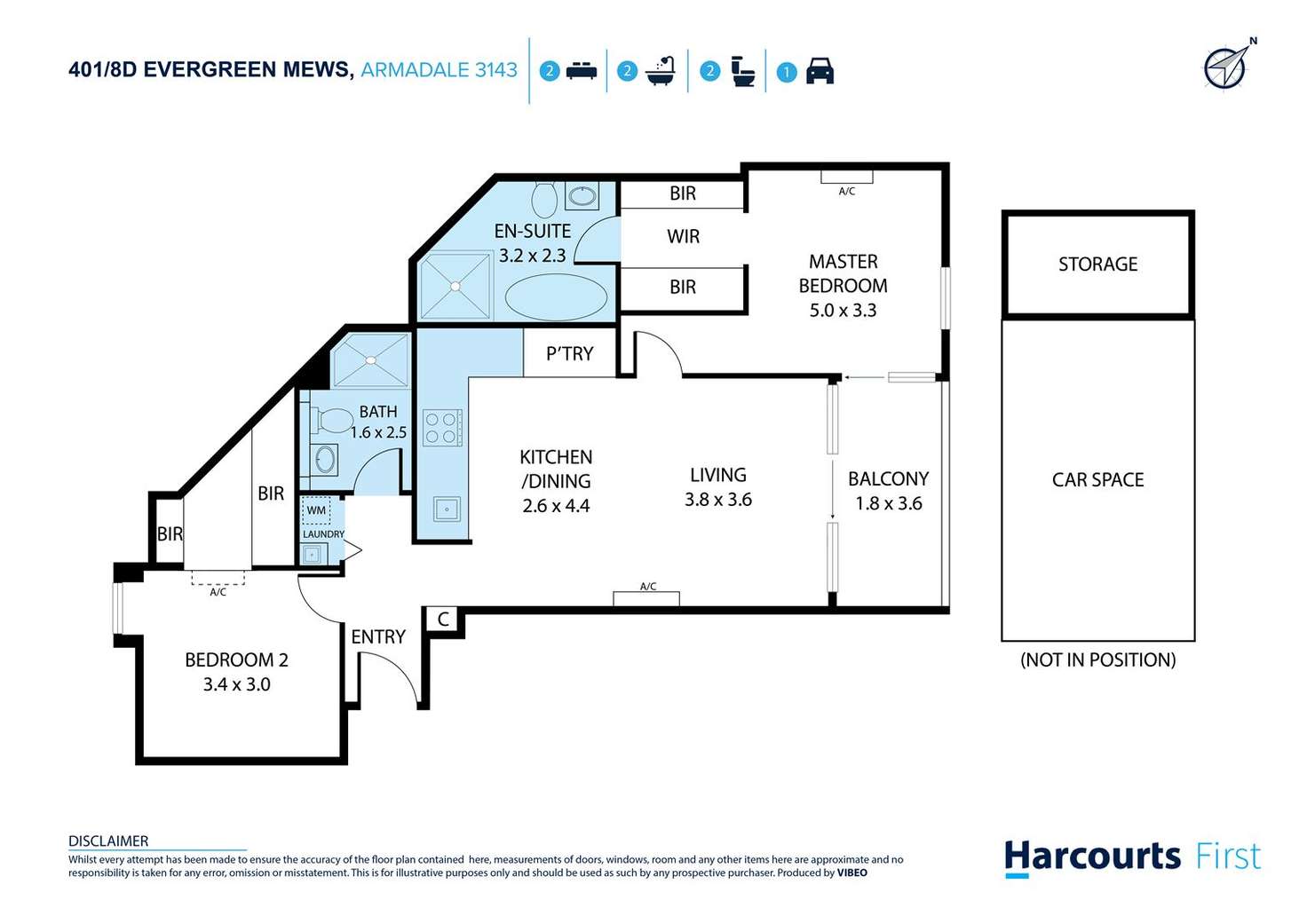 Floorplan of Homely apartment listing, 401/8D Evergreen Mews, Armadale VIC 3143