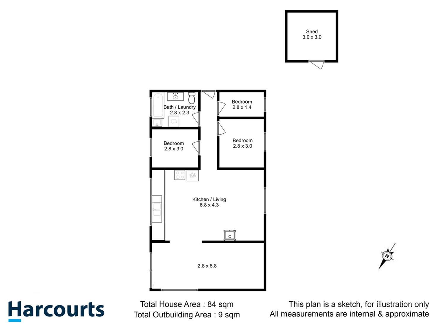 Floorplan of Homely house listing, 43 Free Street, White Beach TAS 7184