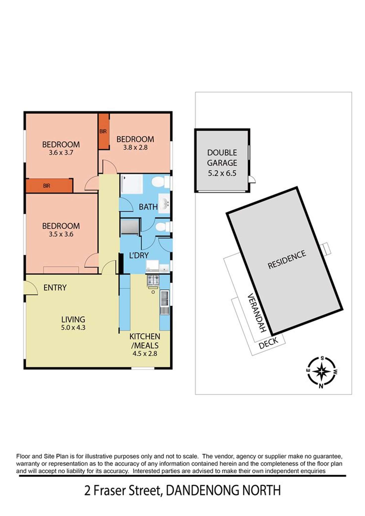 Floorplan of Homely house listing, 2 Fraser Street, Dandenong North VIC 3175