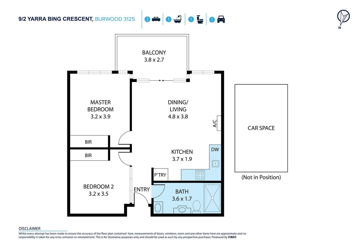 Floorplan of Homely apartment listing, 9/2 Yarra Bing Crescent, Burwood VIC 3125