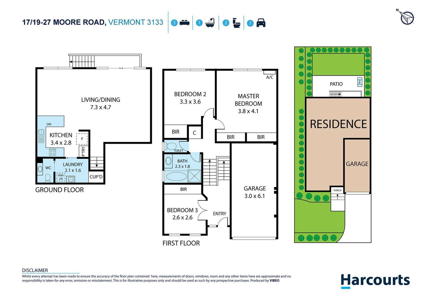 Floorplan of Homely townhouse listing, 17/19-27 Moore Road, Vermont VIC 3133