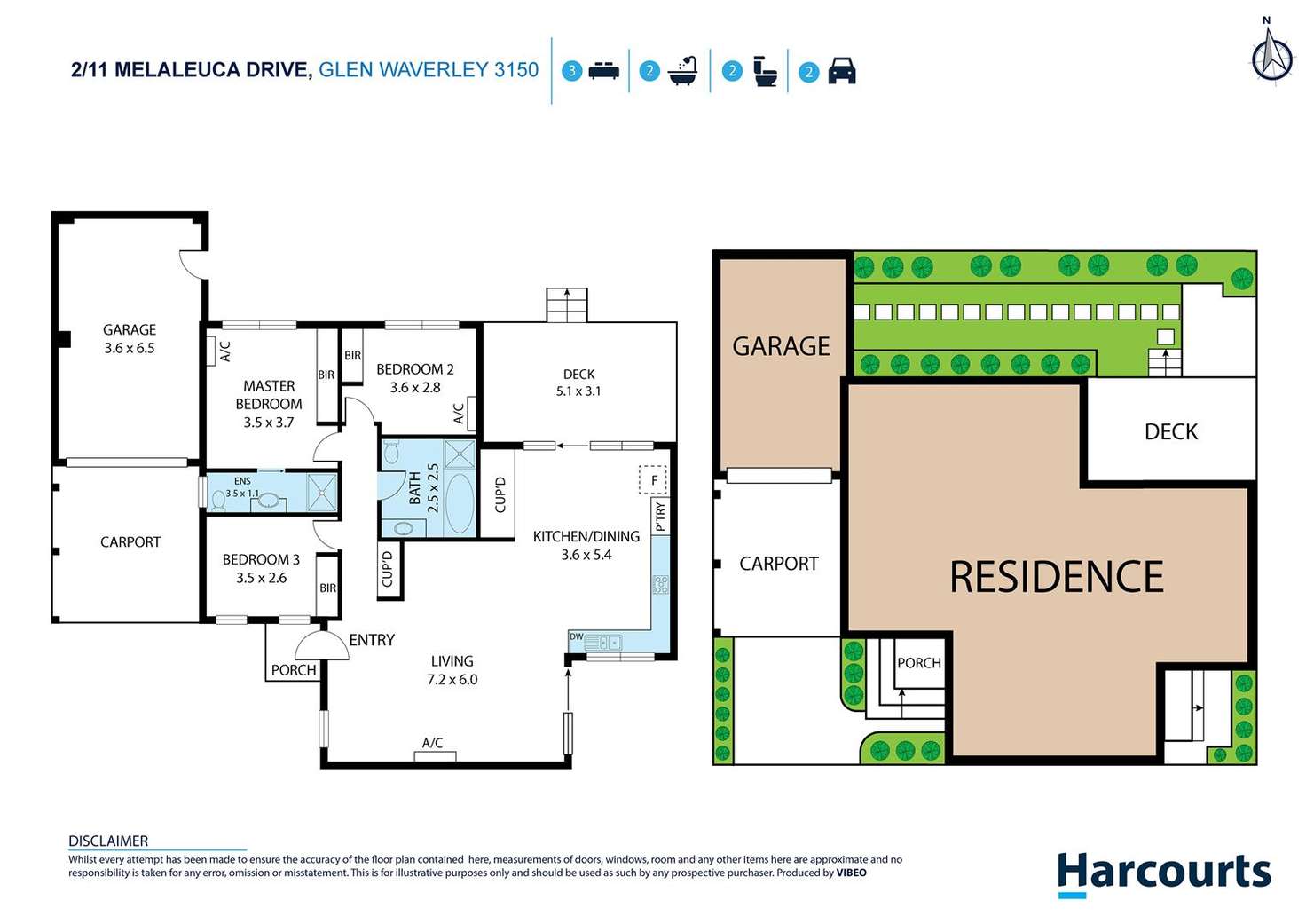 Floorplan of Homely unit listing, 2/11 Melaleuca Drive, Glen Waverley VIC 3150