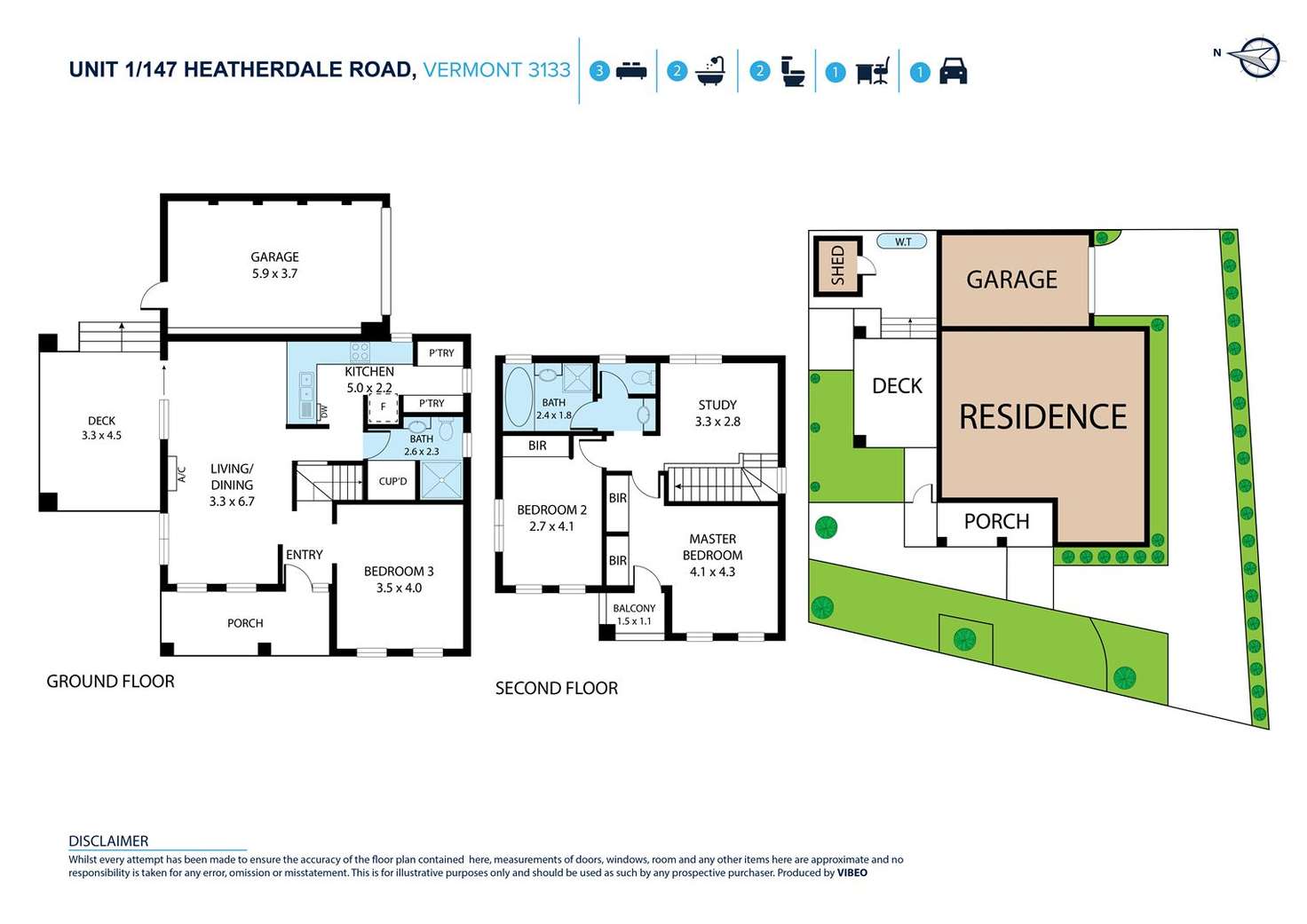 Floorplan of Homely townhouse listing, 1/147 Heatherdale Road, Vermont VIC 3133