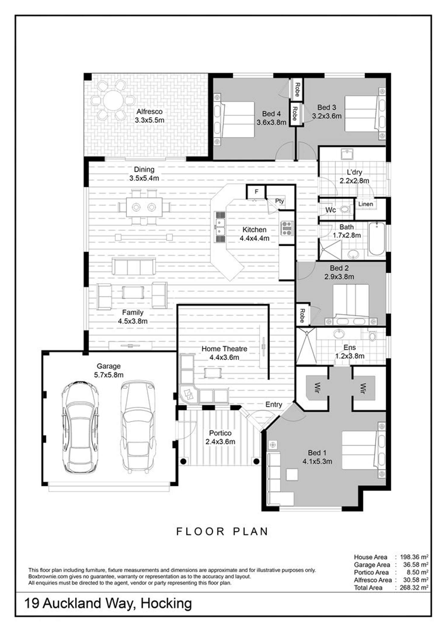 Floorplan of Homely house listing, 19 Auckland Way, Hocking WA 6065