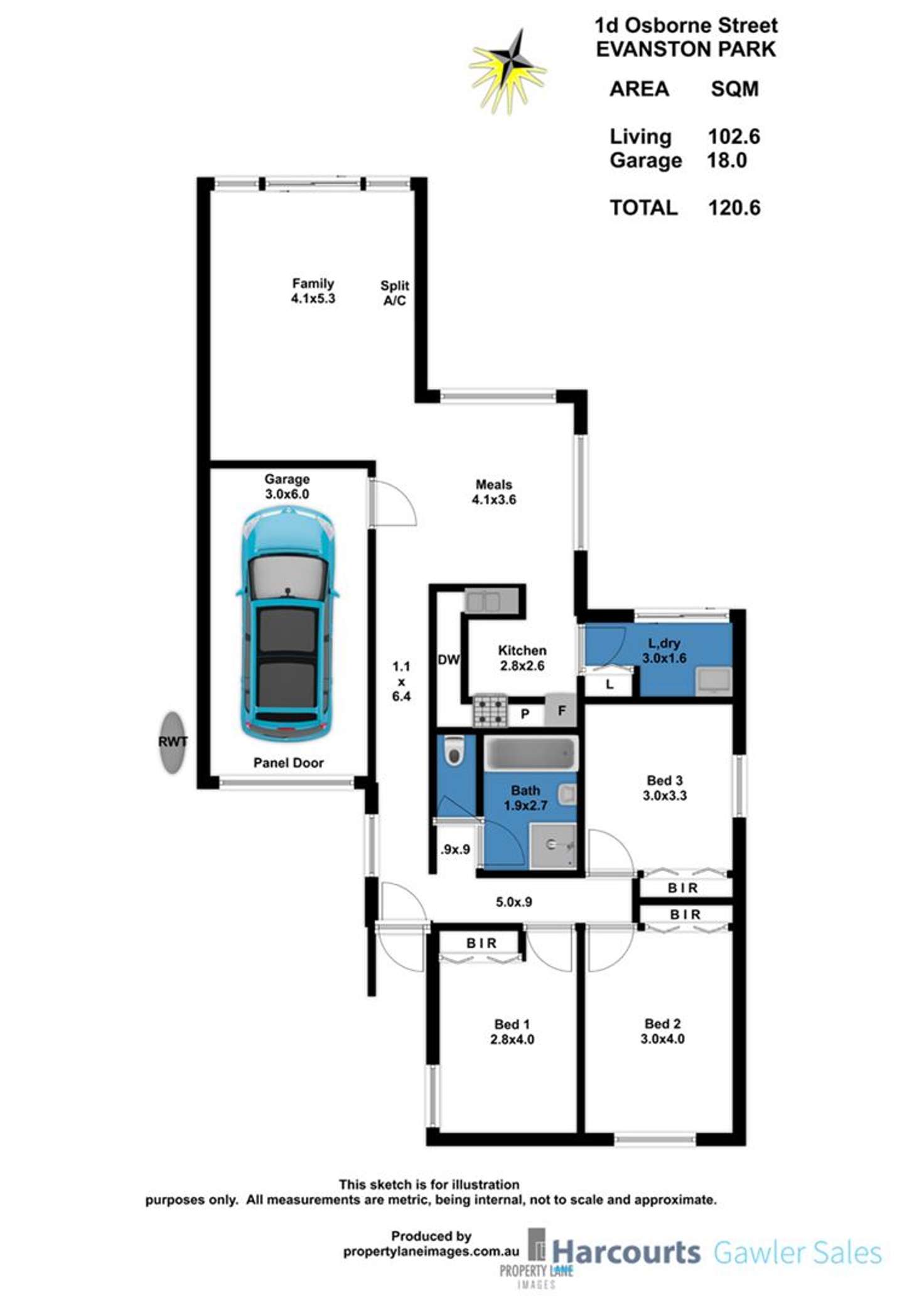 Floorplan of Homely house listing, 1D Osborne Street, Evanston Gardens SA 5116