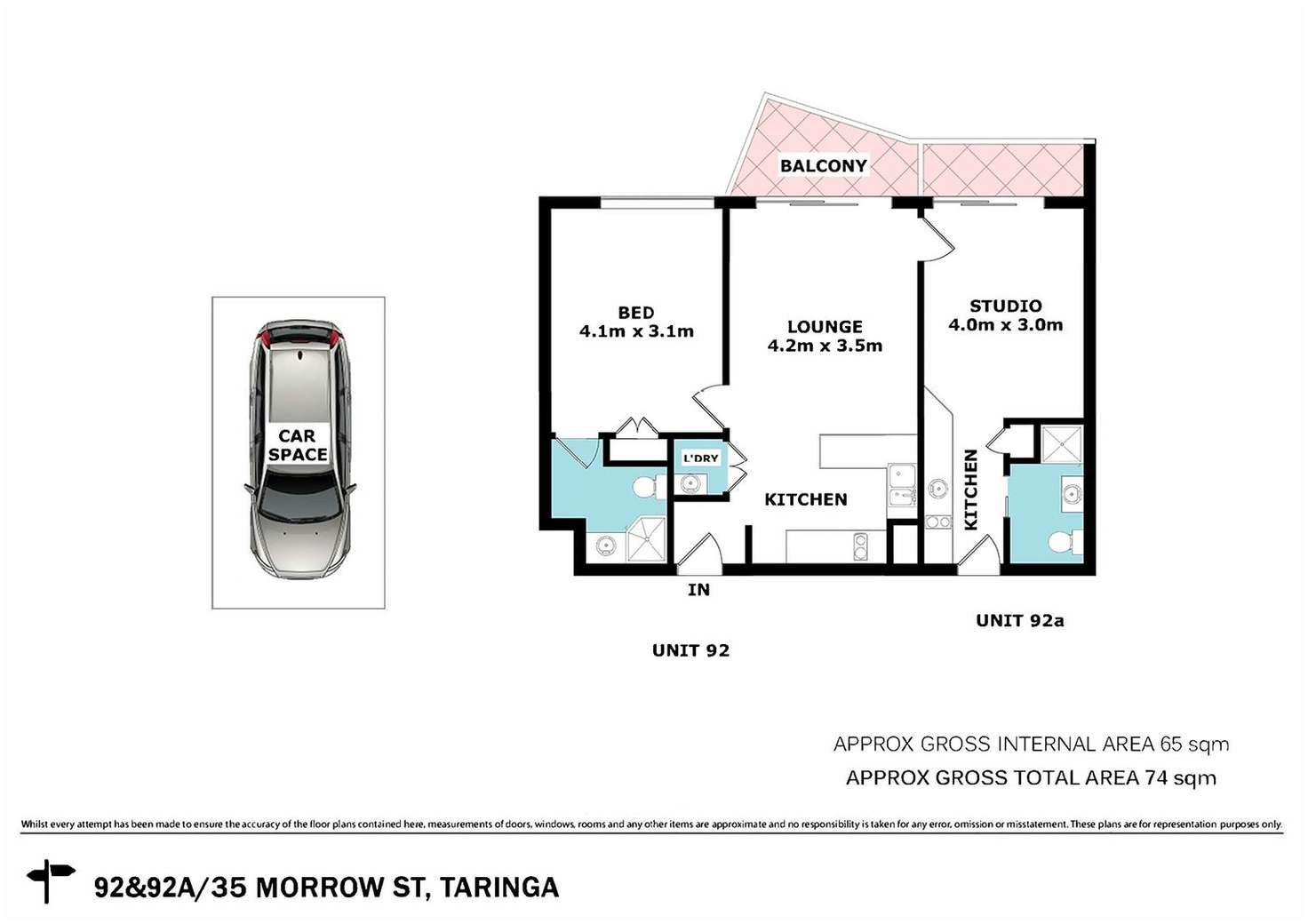 Floorplan of Homely apartment listing, 92/35 Morrow Street, Taringa QLD 4068