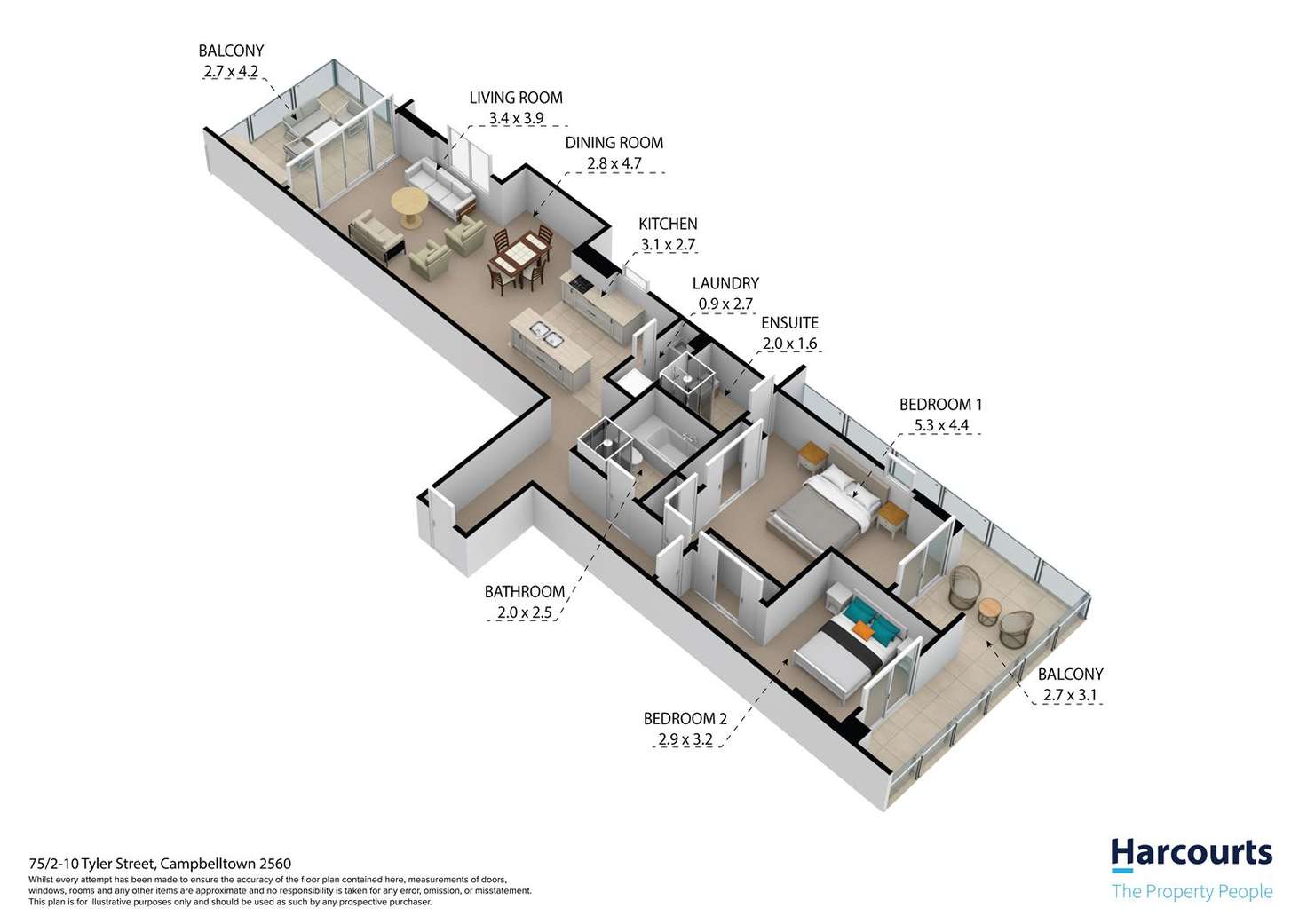 Floorplan of Homely apartment listing, 75/2-10 Tyler Street, Campbelltown NSW 2560