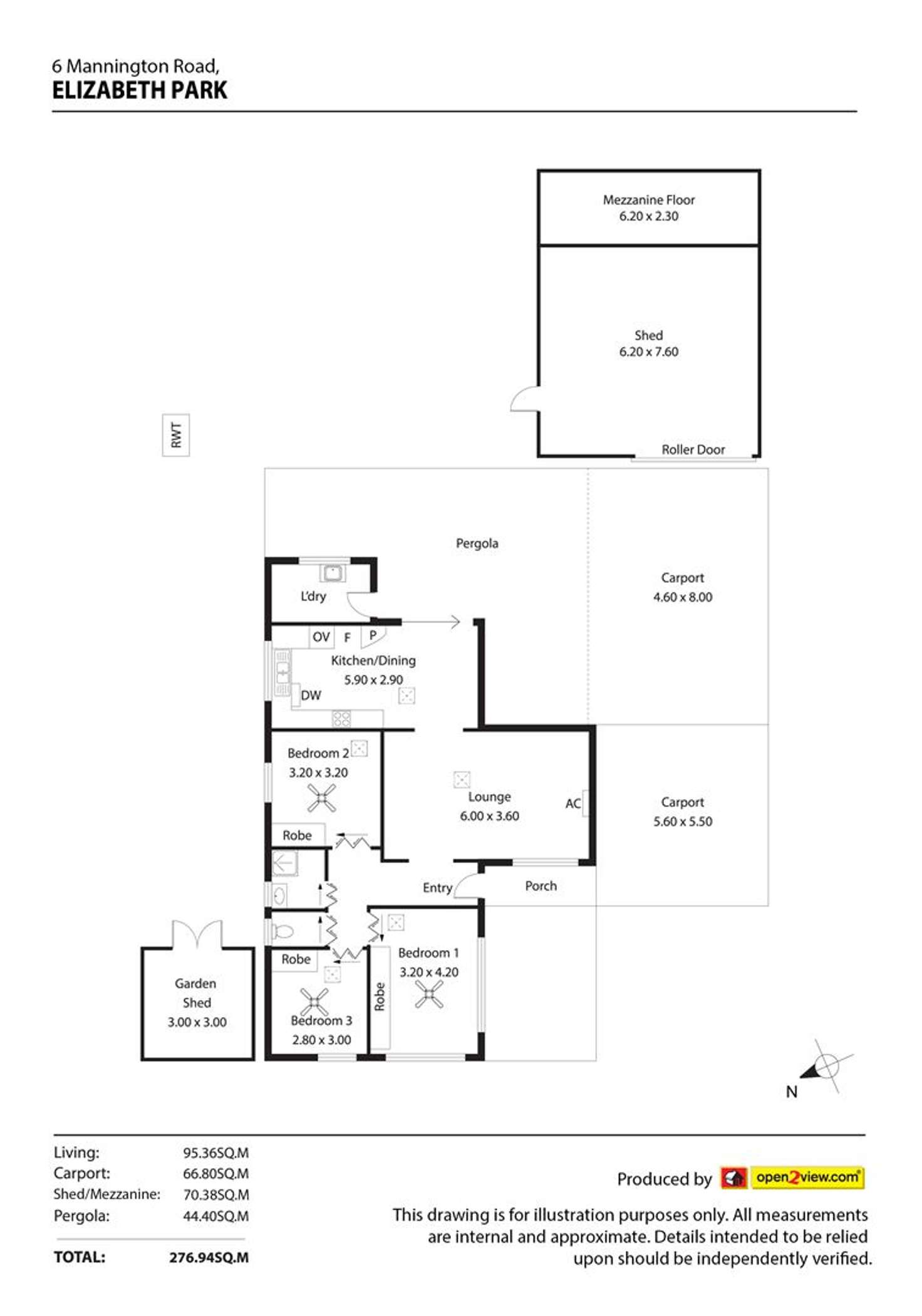 Floorplan of Homely house listing, 6 Mannington Road, Elizabeth Park SA 5113