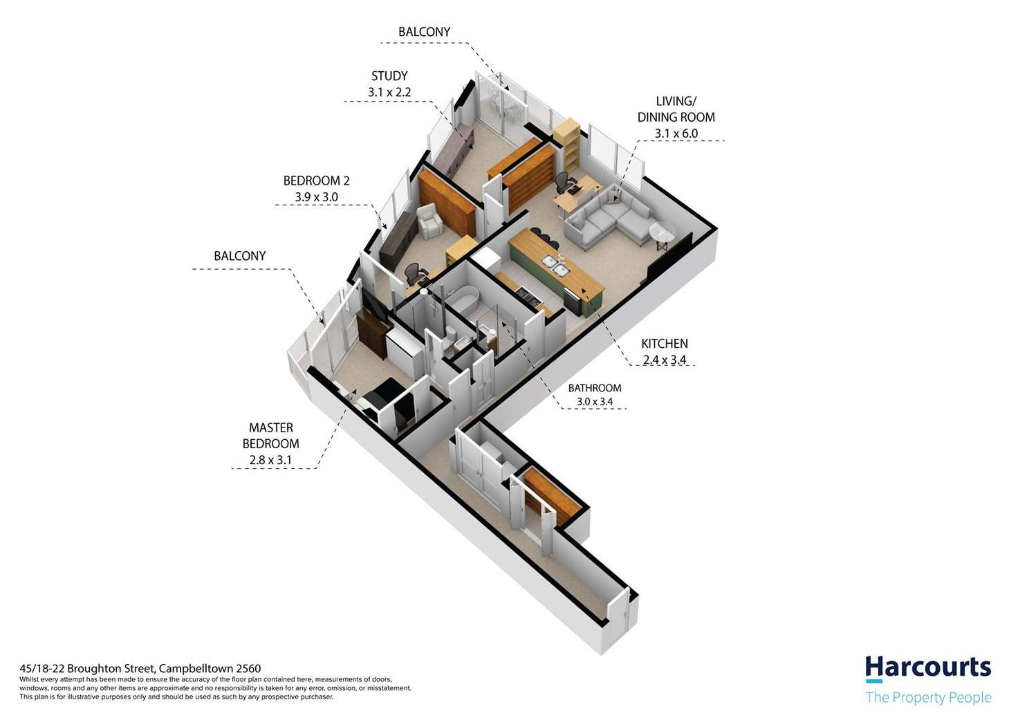Floorplan of Homely apartment listing, 45/18-22 Broughton Street, Campbelltown NSW 2560