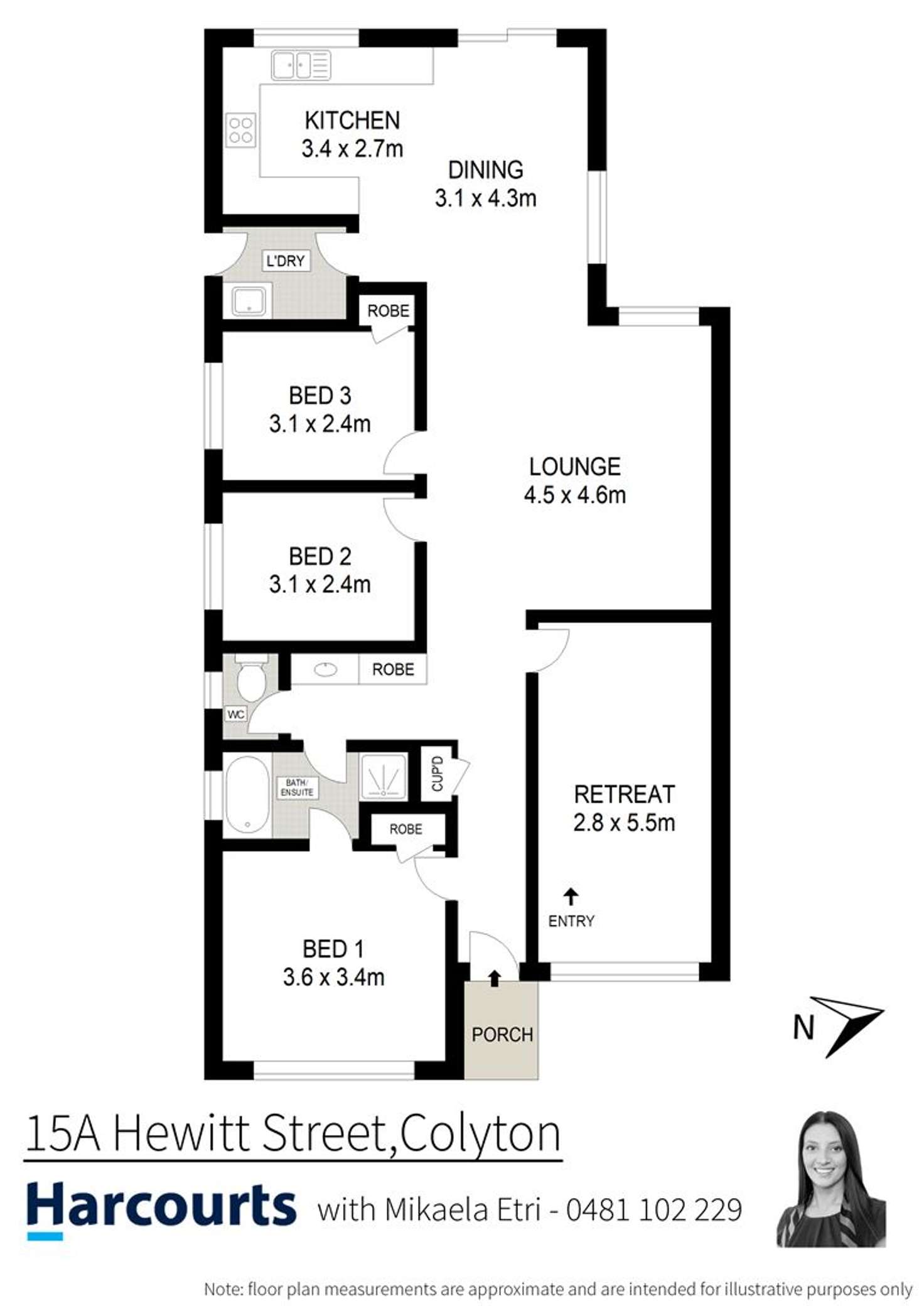 Floorplan of Homely semiDetached listing, 15A Hewitt Street, Colyton NSW 2760