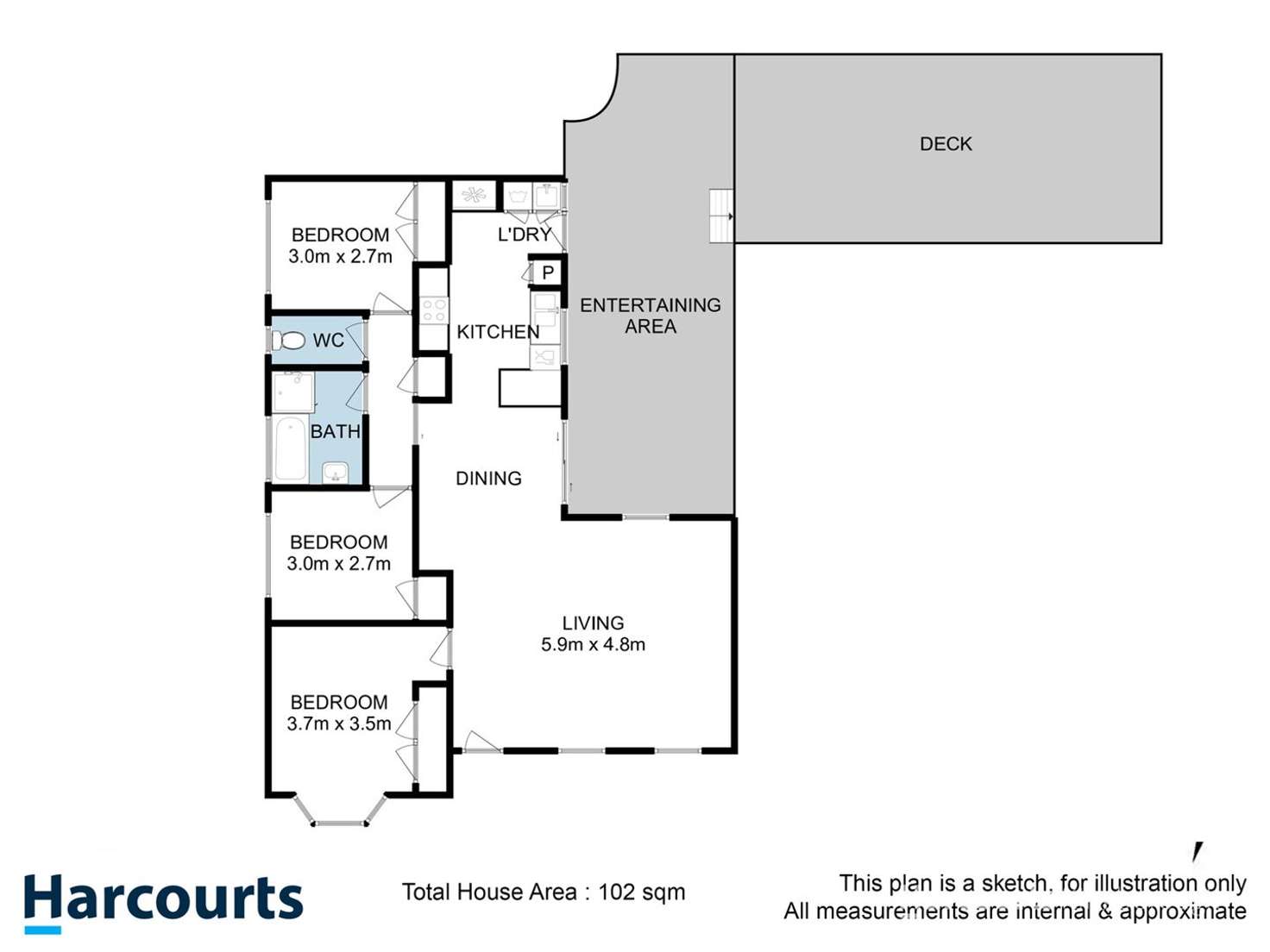 Floorplan of Homely unit listing, 1/7 Freesia Crescent, Kingston TAS 7050