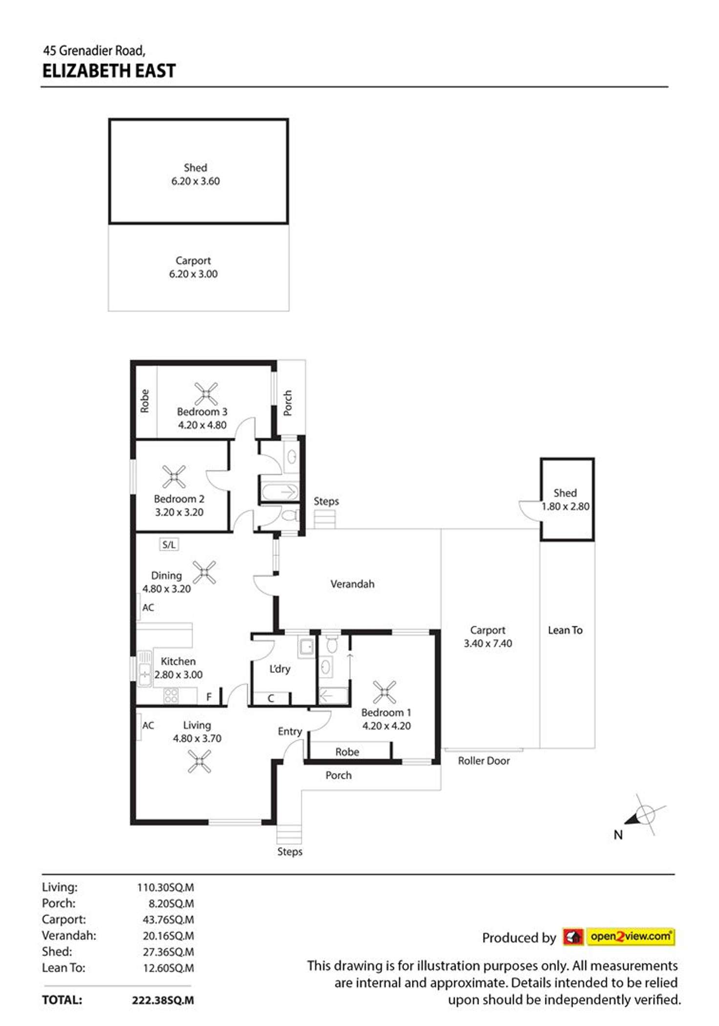 Floorplan of Homely house listing, 45 Grenadier Road, Elizabeth East SA 5112