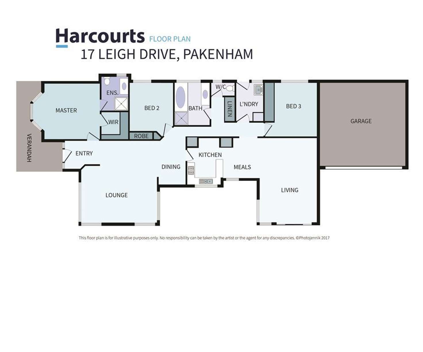 Floorplan of Homely house listing, 17 Leigh Drive, Pakenham VIC 3810