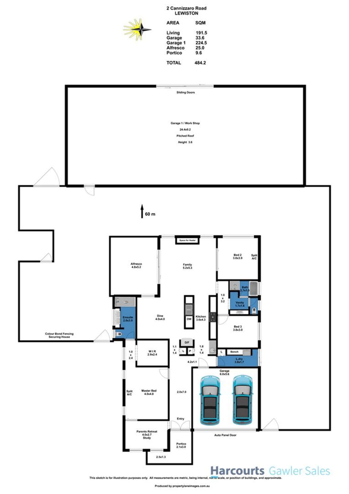Floorplan of Homely house listing, 2 Cannizzaro Road, Lewiston SA 5501