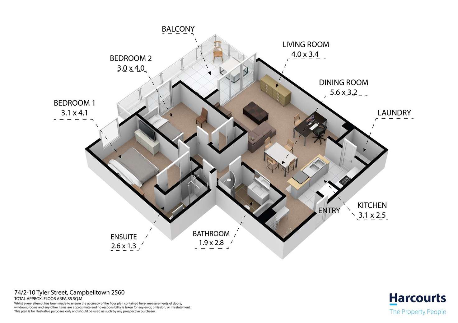 Floorplan of Homely apartment listing, 74/2-10 Tyler Street, Campbelltown NSW 2560