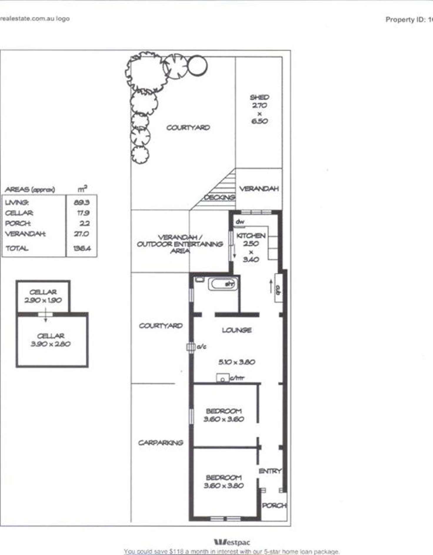 Floorplan of Homely semiDetached listing, 60 Mead Street, Birkenhead SA 5015