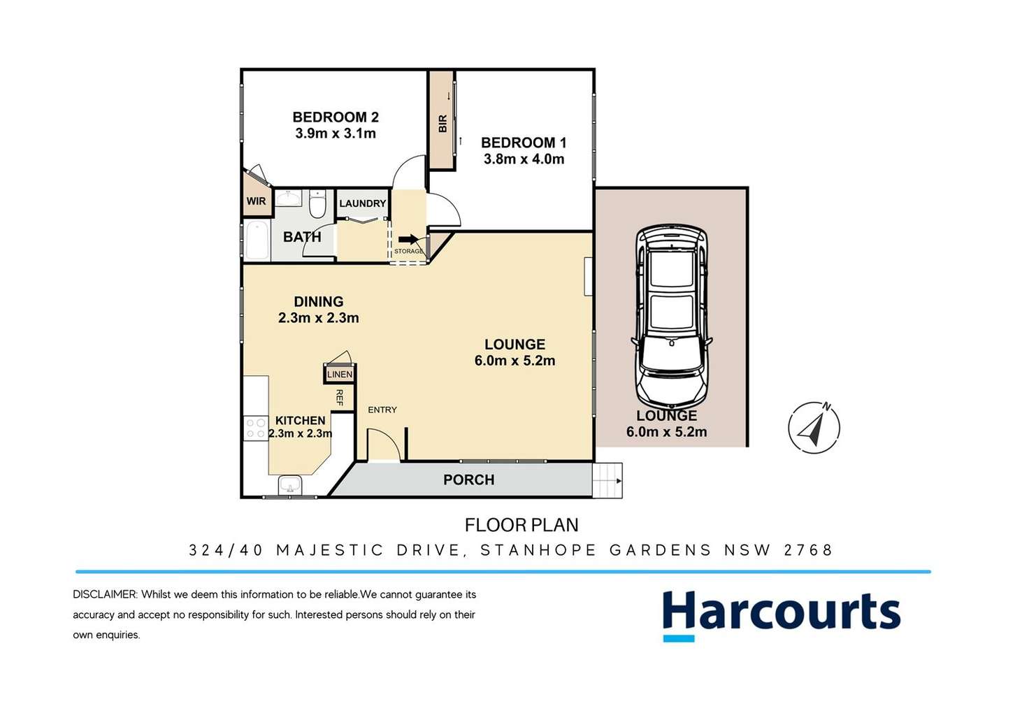Floorplan of Homely villa listing, 324/30 Majestic Drive, Stanhope Gardens NSW 2768