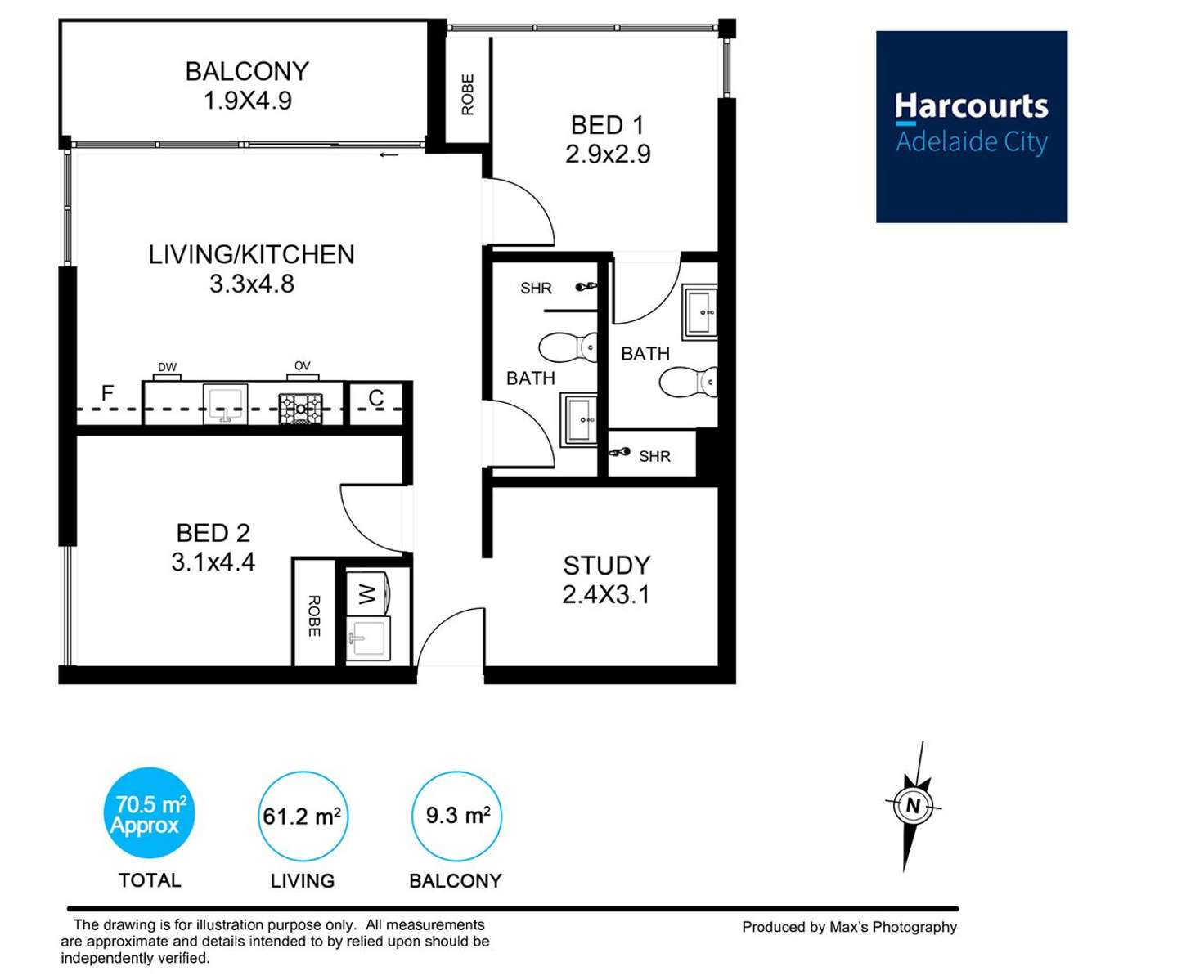 Floorplan of Homely apartment listing, 1506/68 Elizabeth Street, Adelaide SA 5000