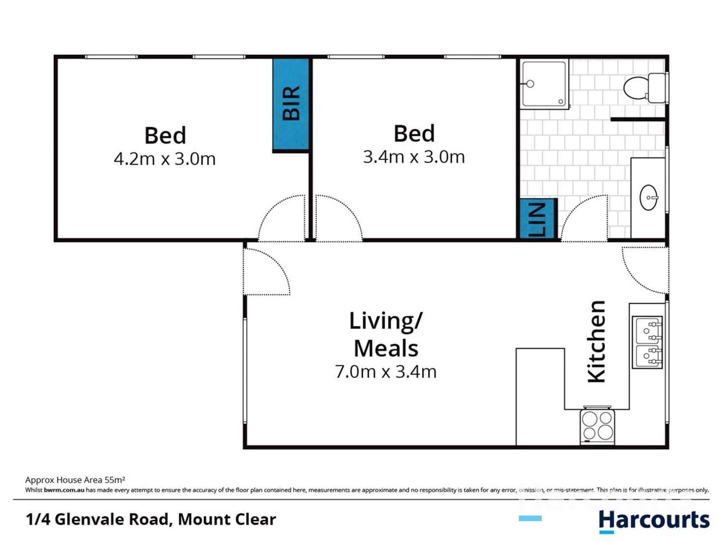 Floorplan of Homely unit listing, 1/4 Glenvale Road, Mount Clear VIC 3350