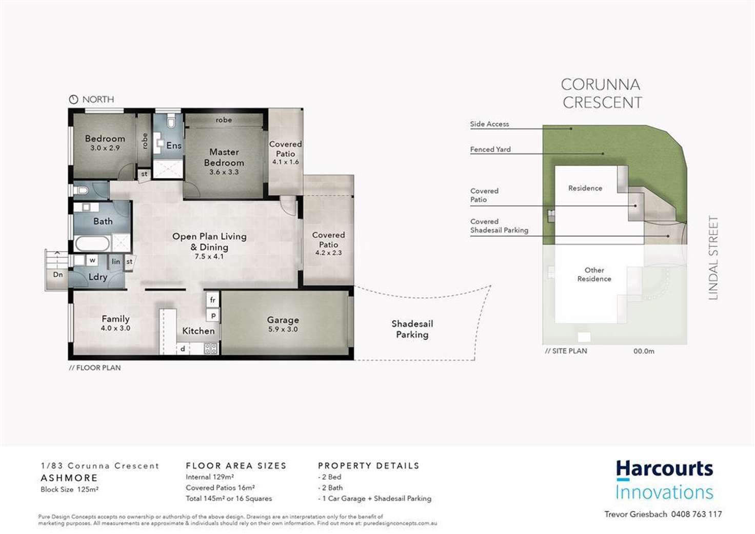 Floorplan of Homely semiDetached listing, 1/83 Corunna Crescent, Ashmore QLD 4214