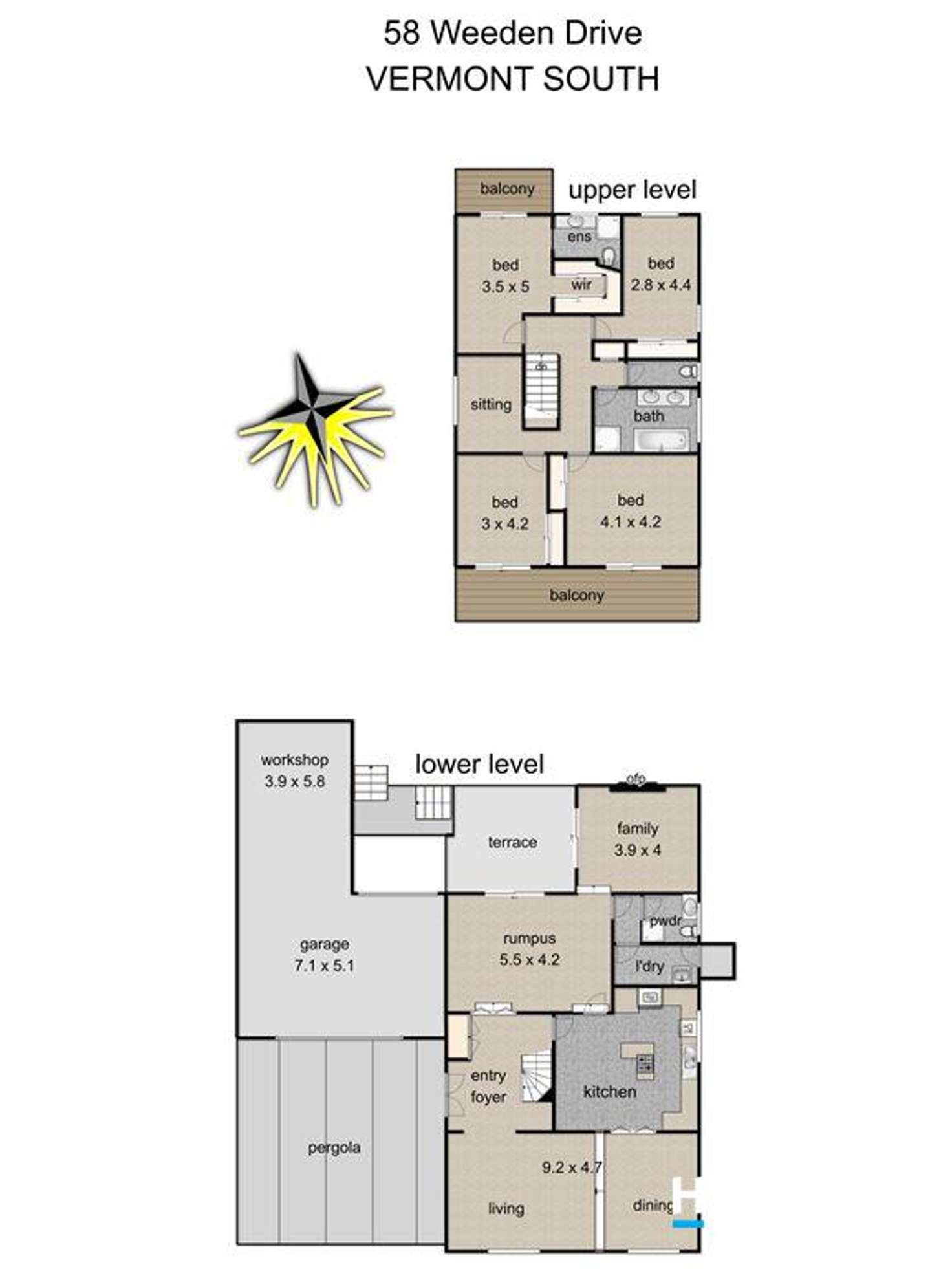 Floorplan of Homely house listing, 58 Weeden Drive, Vermont South VIC 3133