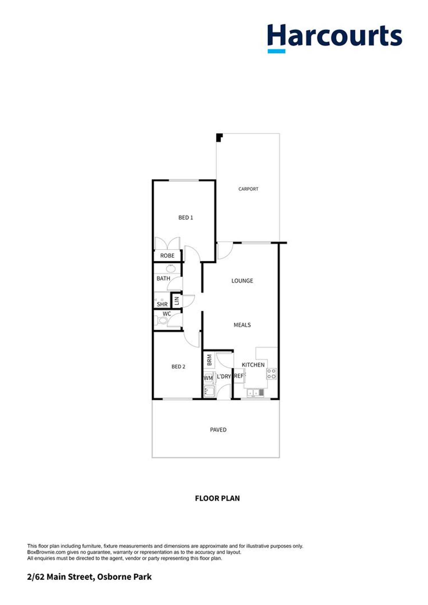 Floorplan of Homely unit listing, 2/62 Main Street, Osborne Park WA 6017