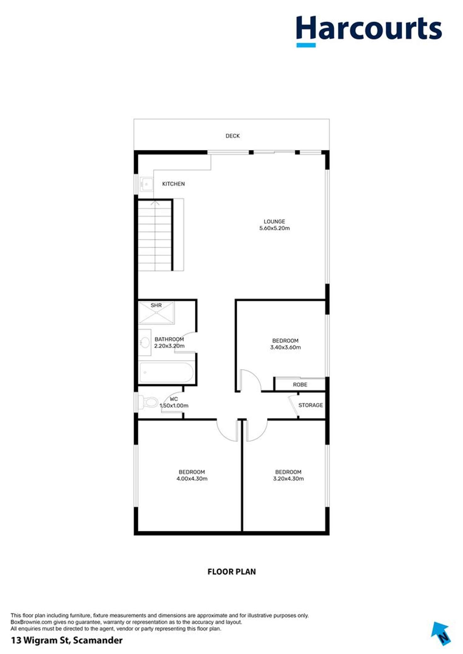 Floorplan of Homely house listing, 13 Wigram Street, Scamander TAS 7215