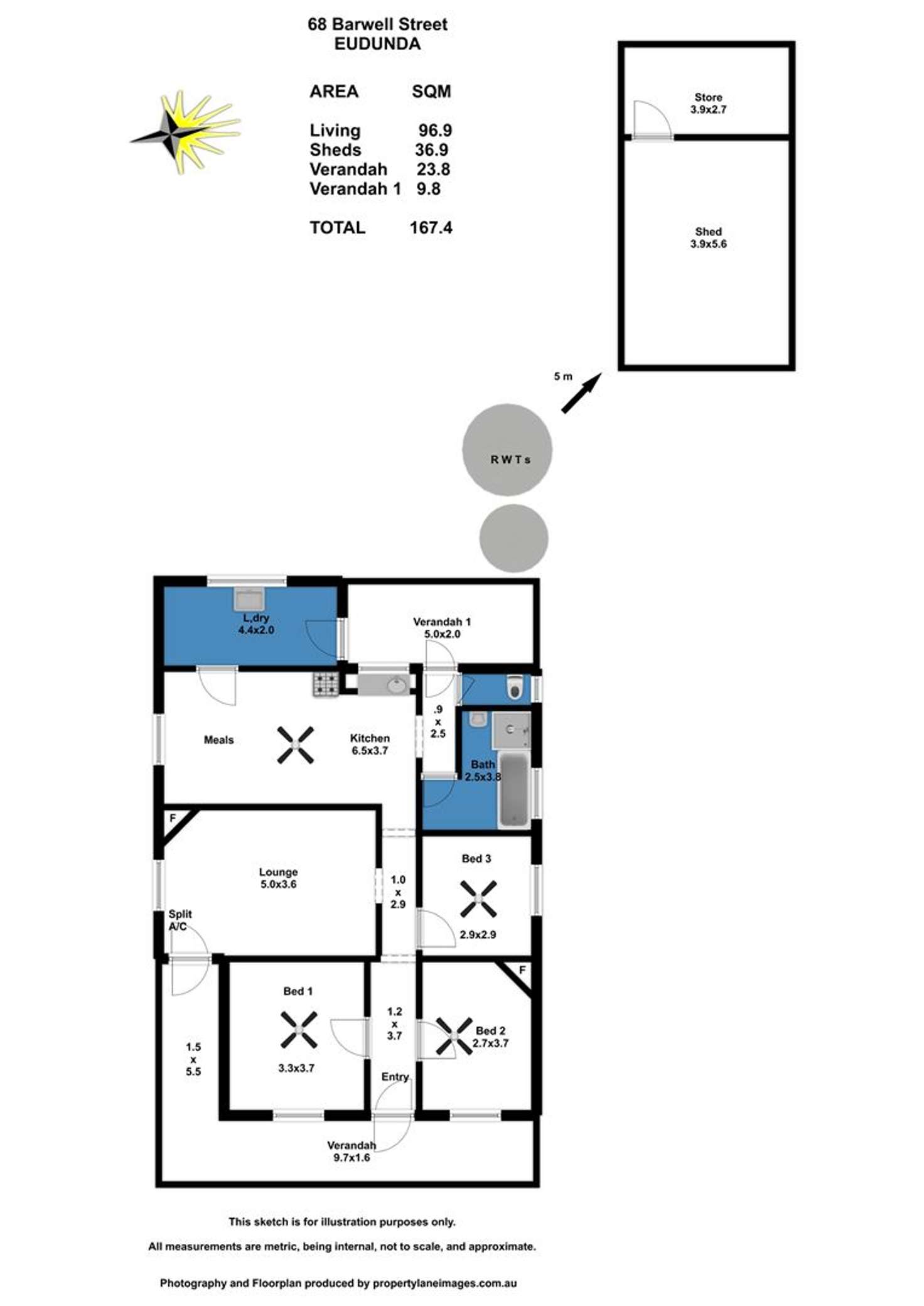 Floorplan of Homely house listing, 68 Barwell Street, Eudunda SA 5374