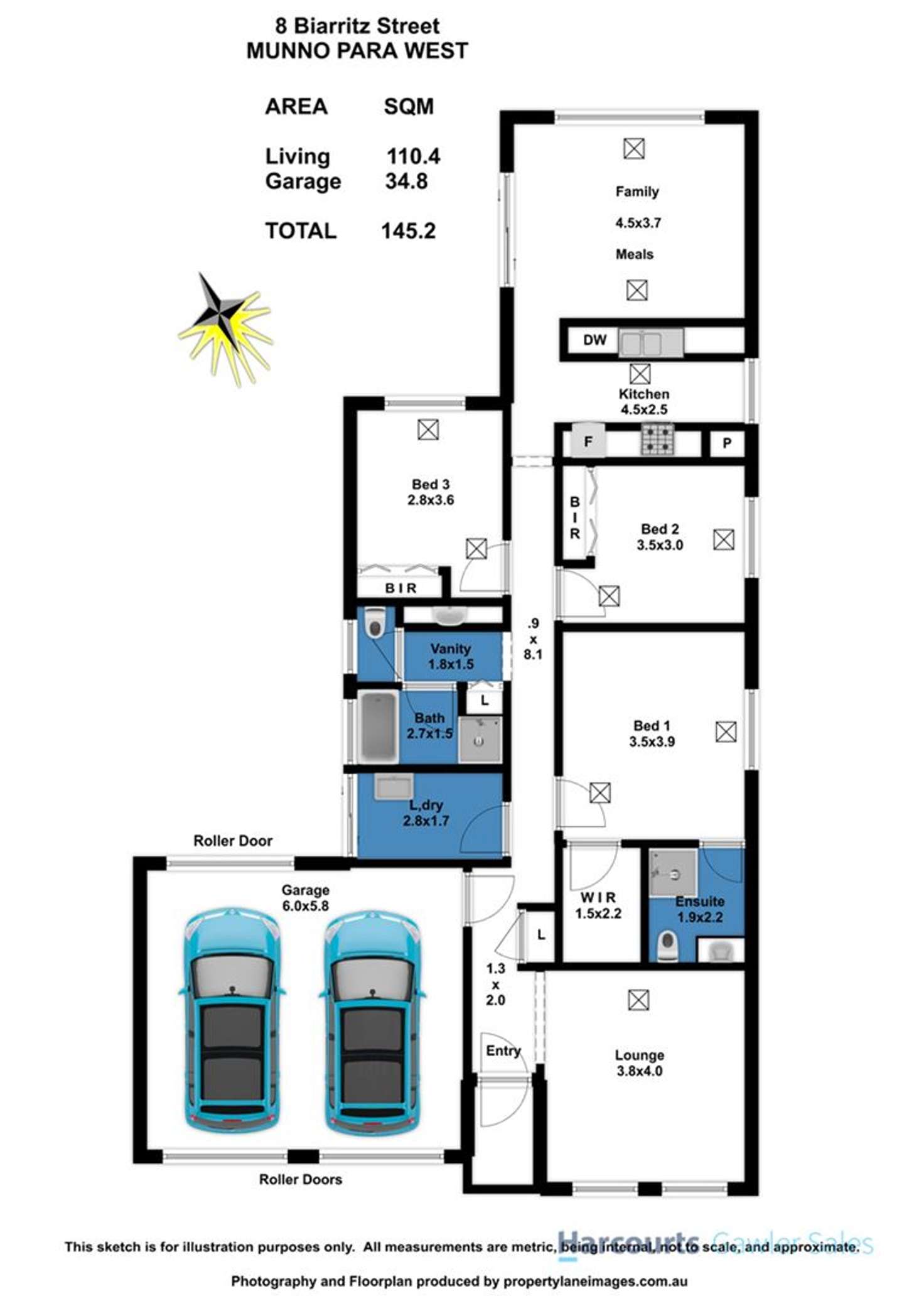 Floorplan of Homely house listing, 8 Biarritz Street, Munno Para West SA 5115