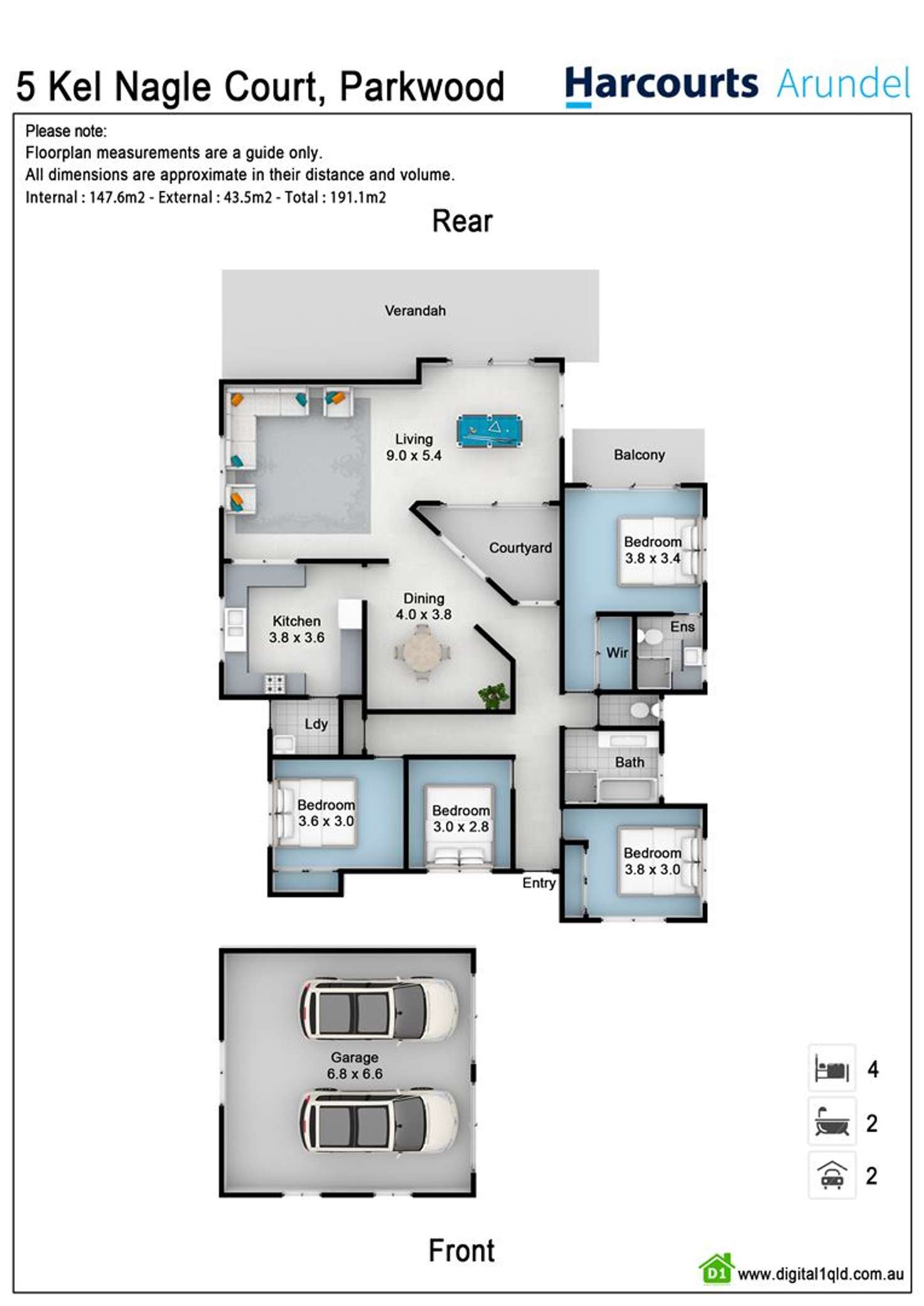 Floorplan of Homely house listing, 5 Kel Nagle Court, Parkwood QLD 4214