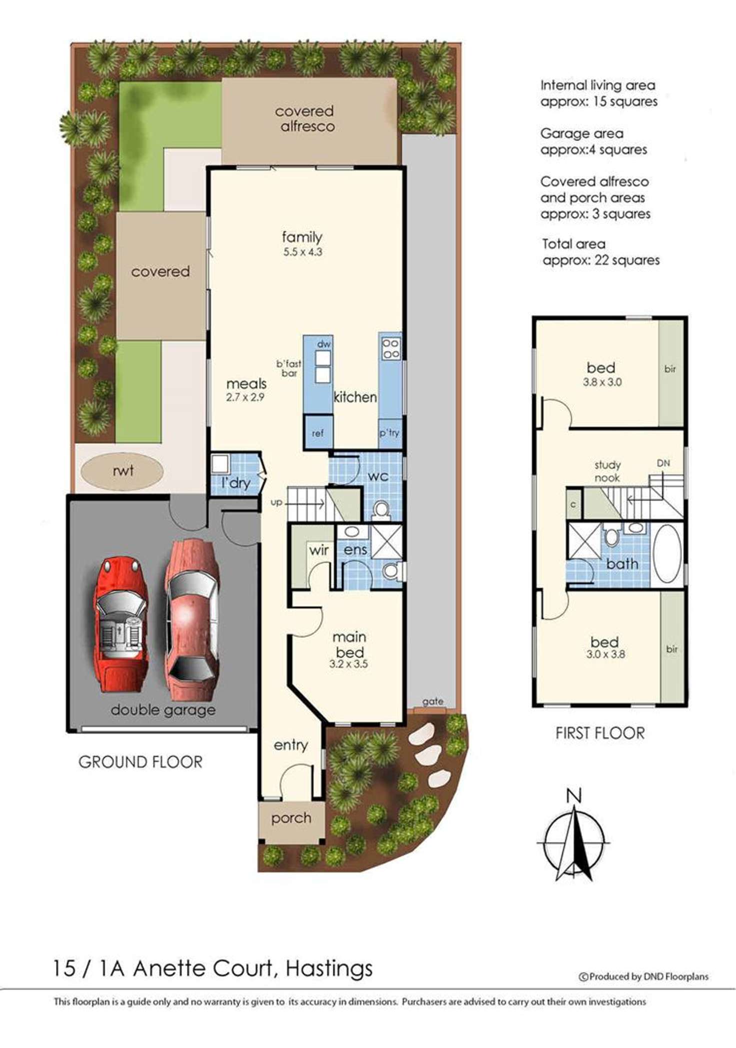 Floorplan of Homely townhouse listing, 15/1A Annette Court, Hastings VIC 3915