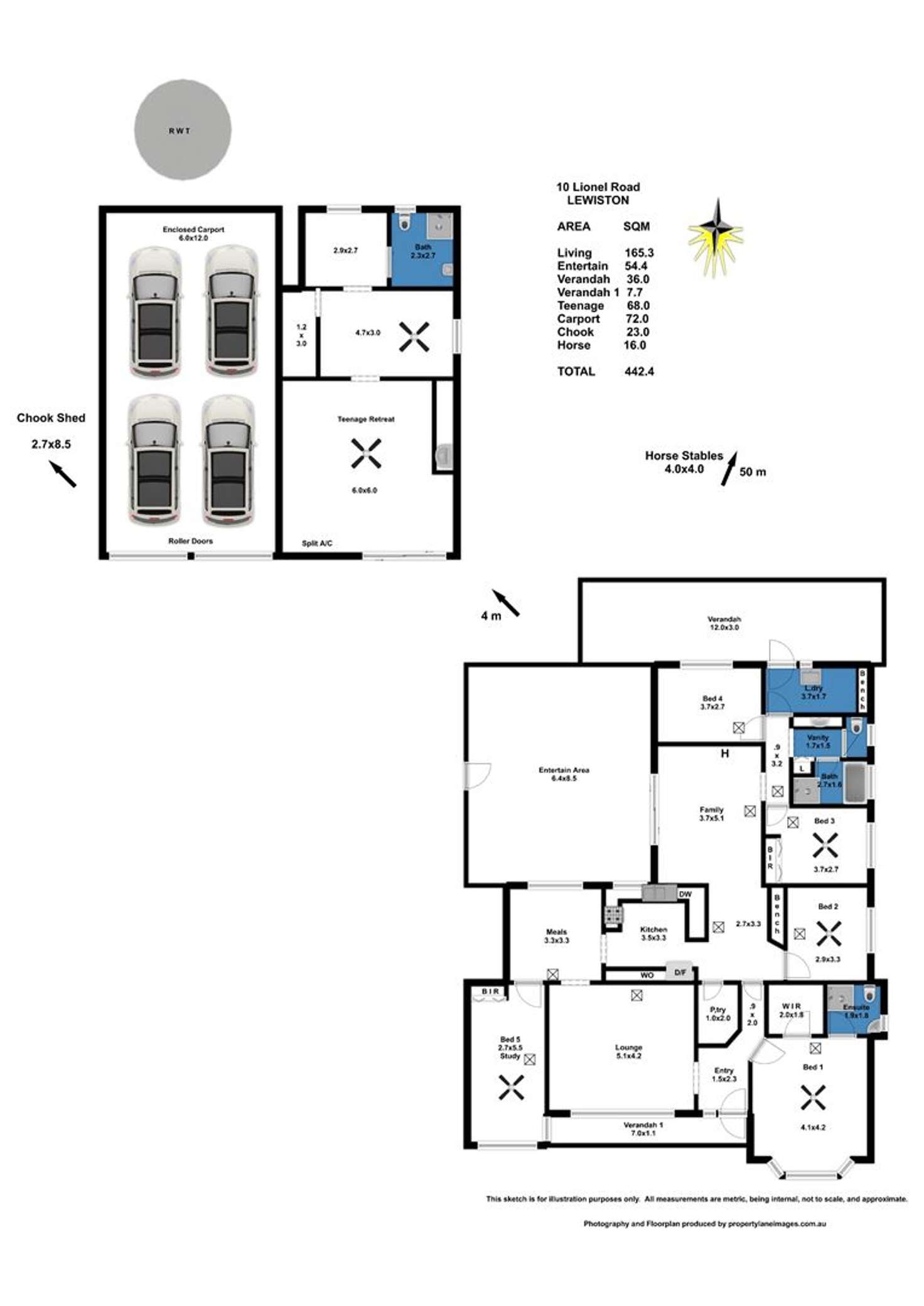 Floorplan of Homely acreageSemiRural listing, 10 Lionel Road, Lewiston SA 5501