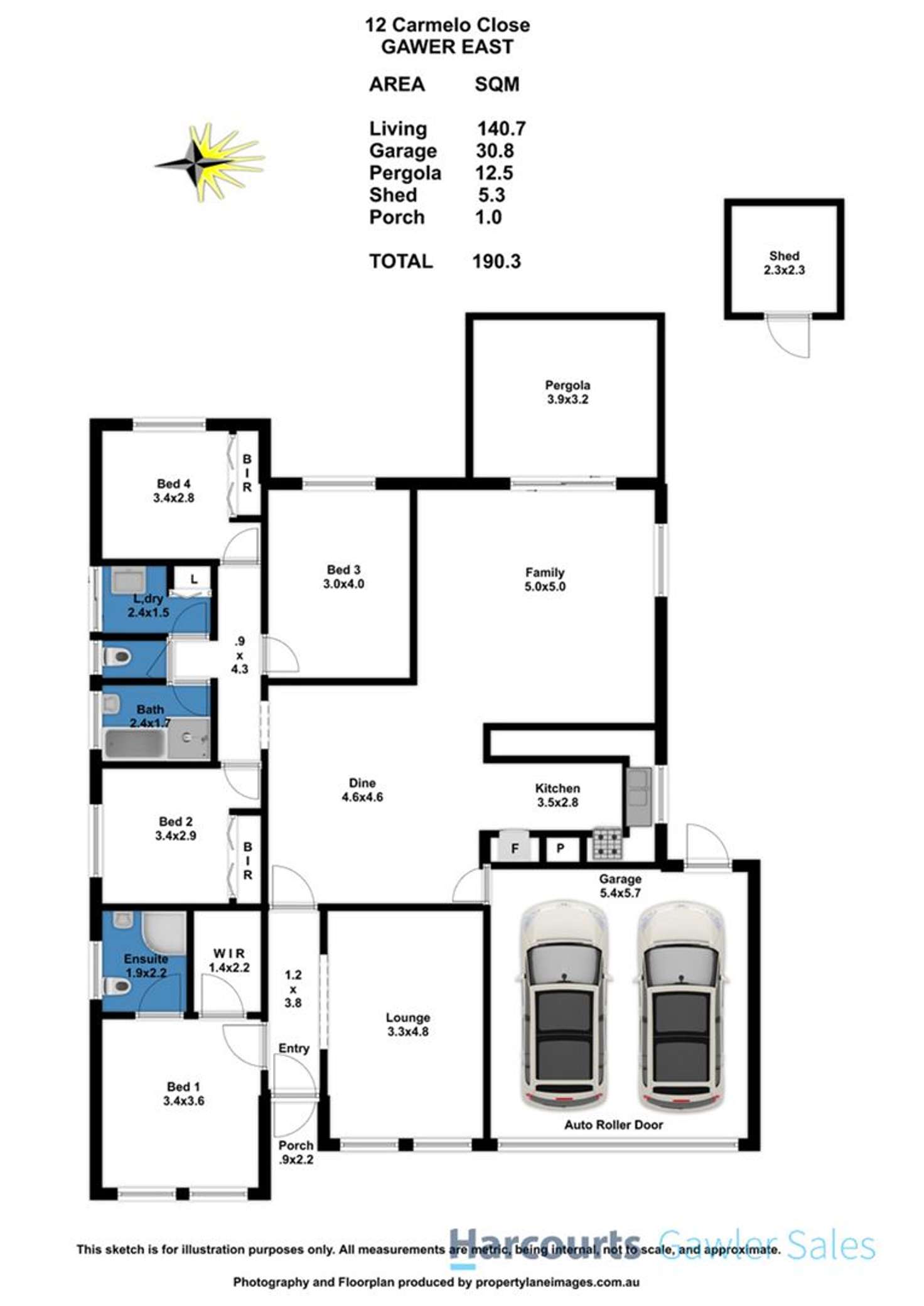 Floorplan of Homely house listing, 12 Carmelo Close, Gawler East SA 5118