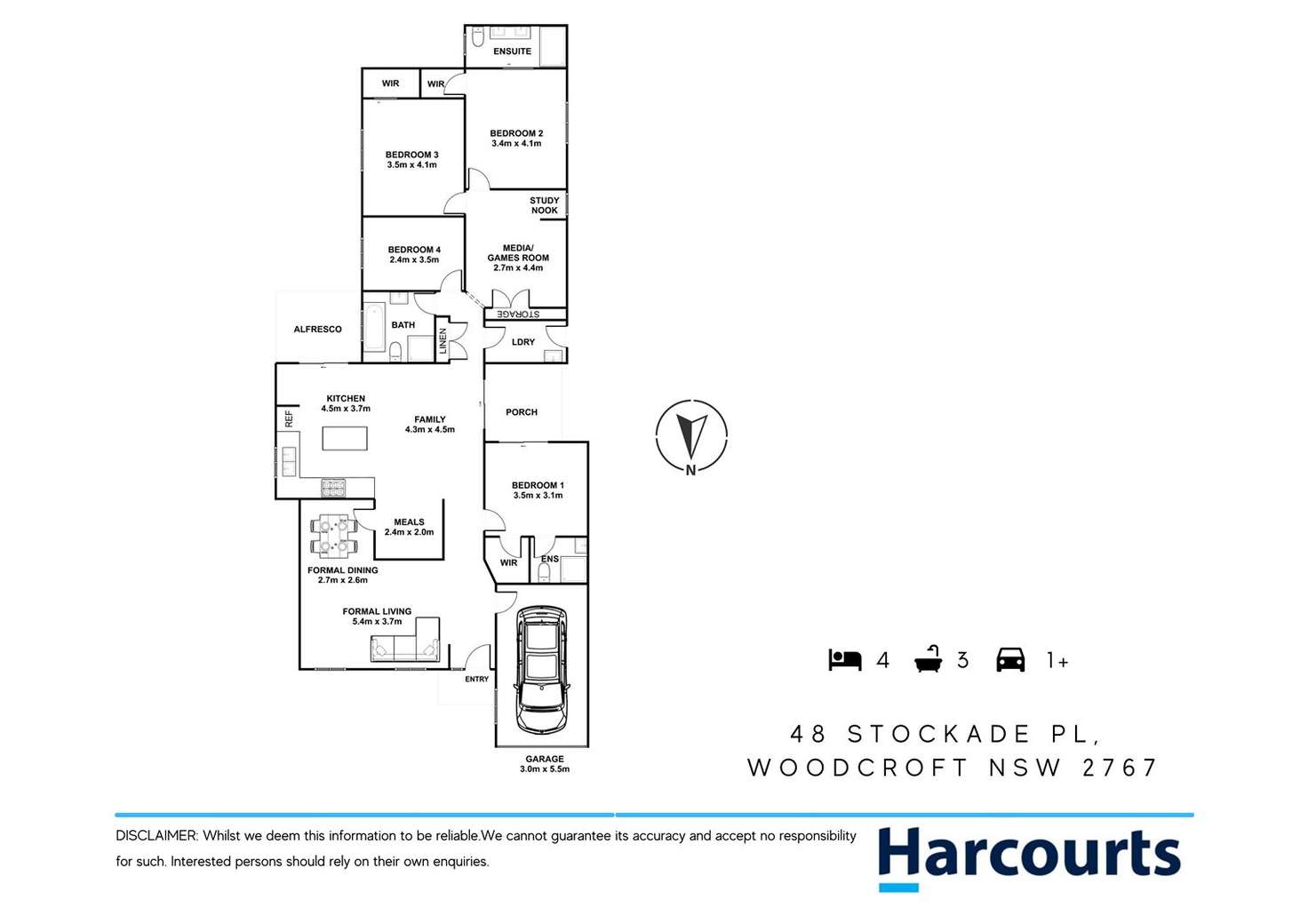 Floorplan of Homely house listing, 48 Stockade Place, Woodcroft NSW 2767