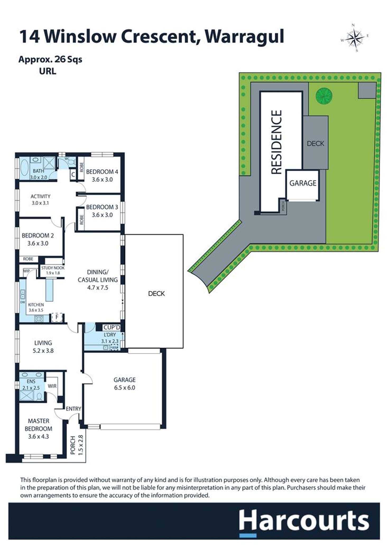 Floorplan of Homely house listing, 14 Winslow Crescent, Warragul VIC 3820