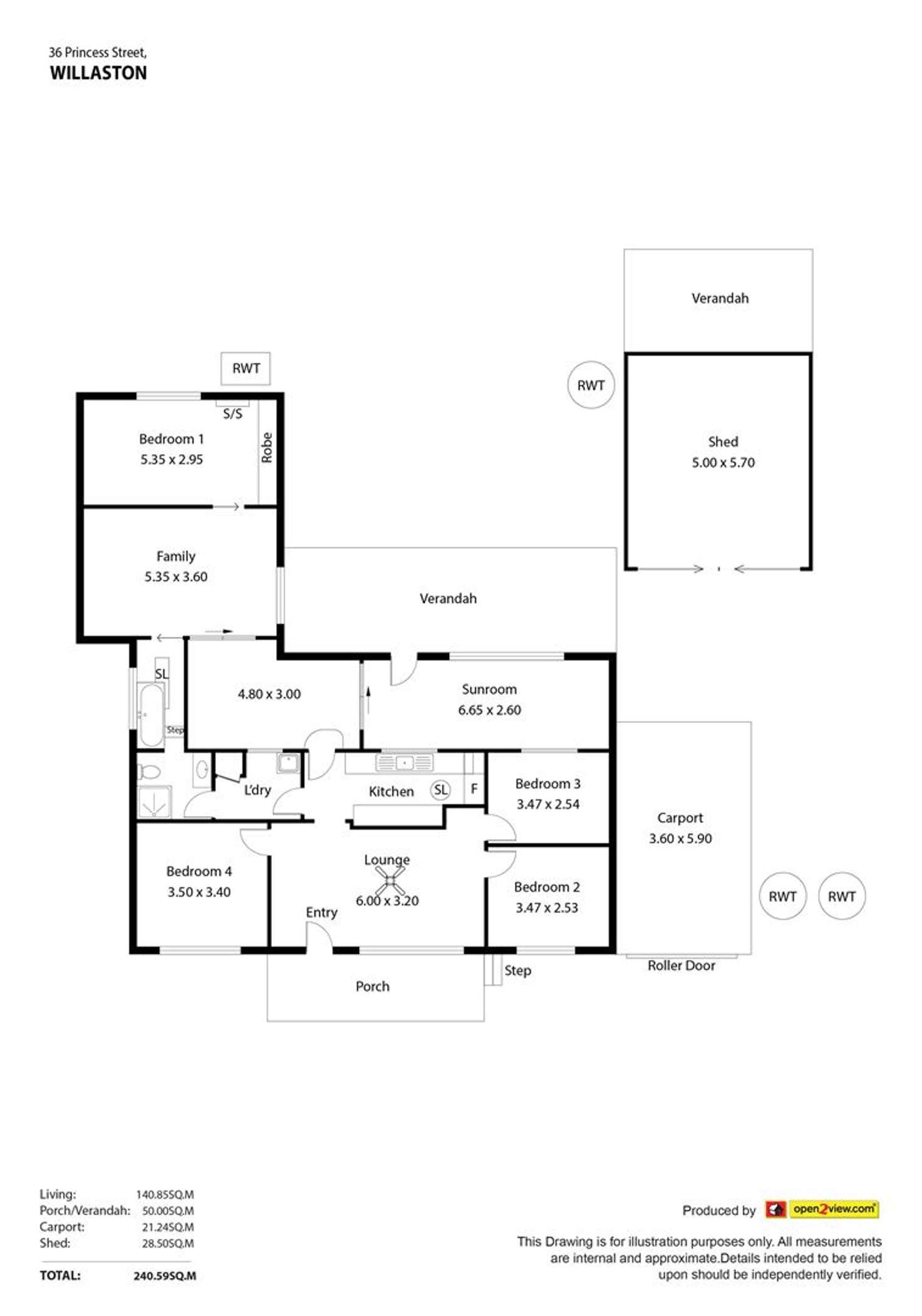 Floorplan of Homely house listing, 36 Princess Street, Willaston SA 5118