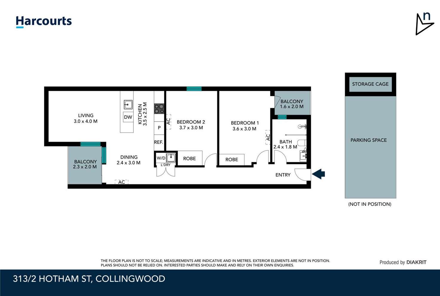 Floorplan of Homely apartment listing, 313/2 Hotham Street, Collingwood VIC 3066