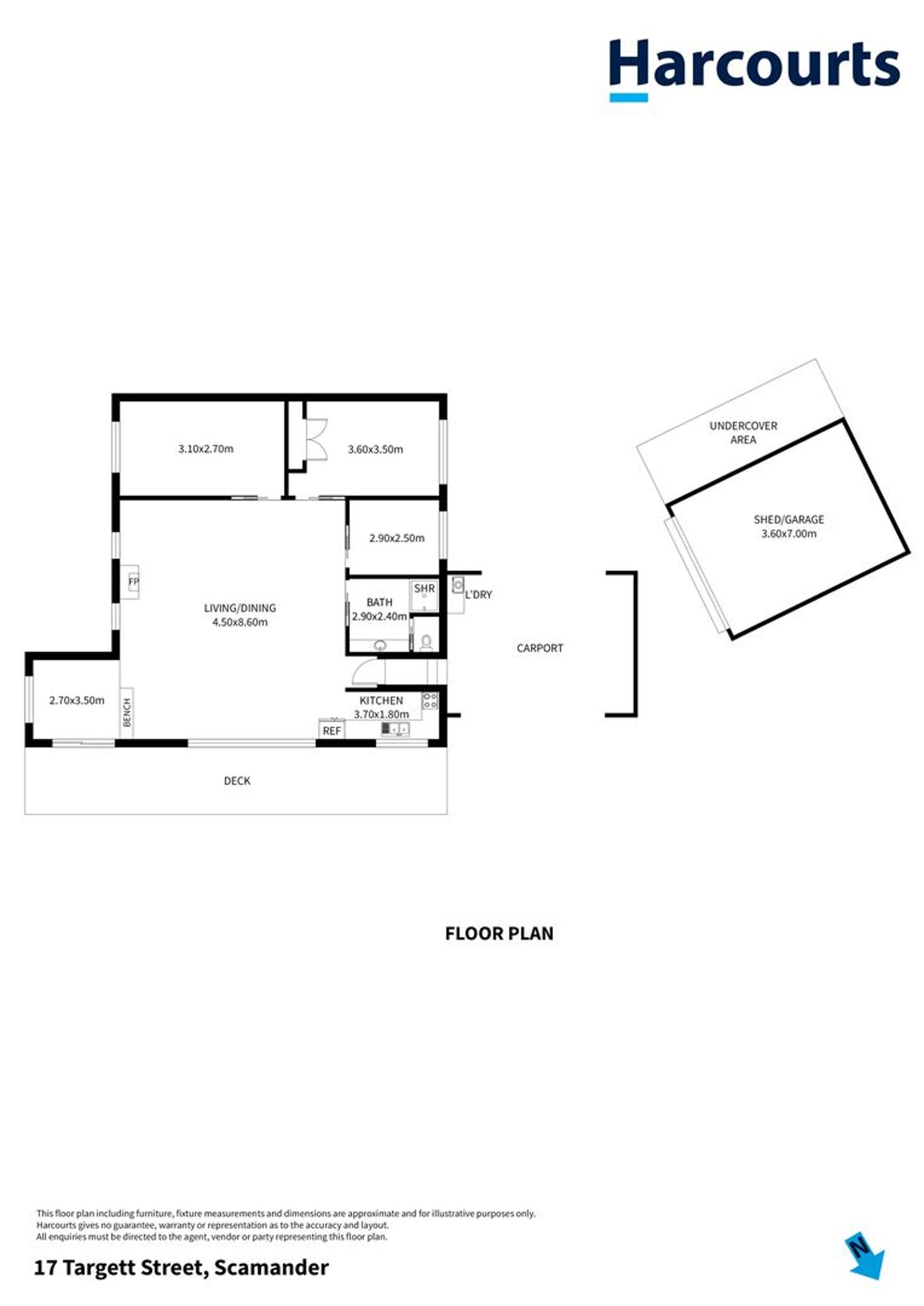 Floorplan of Homely house listing, 17 Targett Street, Scamander TAS 7215