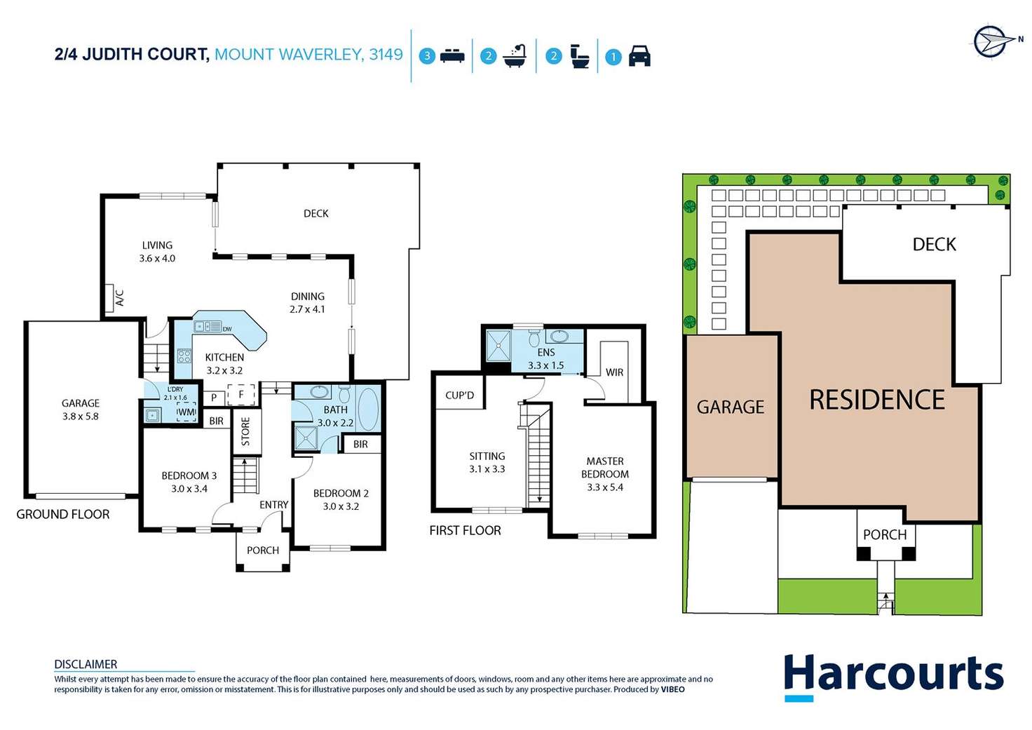 Floorplan of Homely townhouse listing, 2/4 Judith Court, Mount Waverley VIC 3149