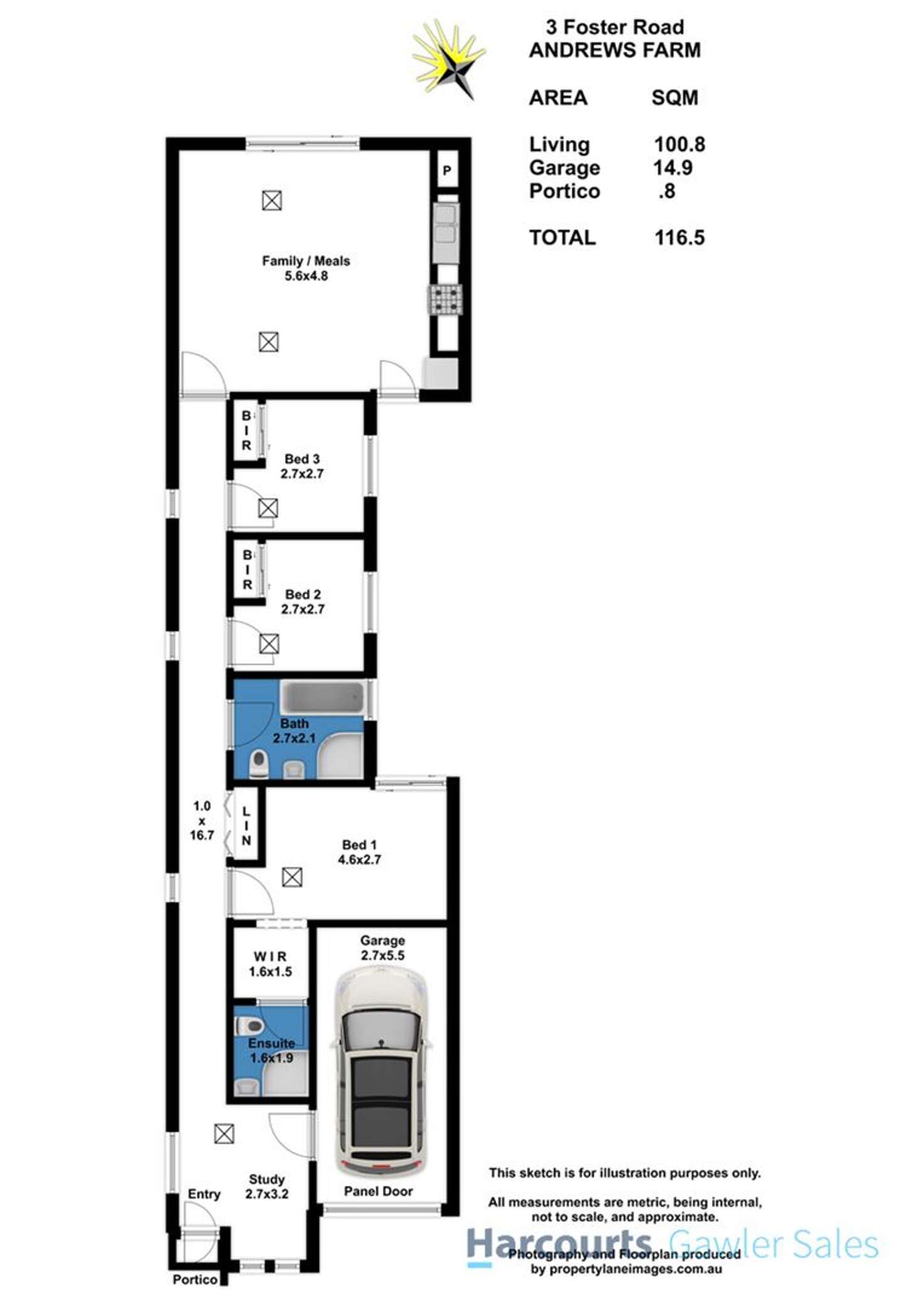 Floorplan of Homely house listing, 3 Foster Road, Andrews Farm SA 5114