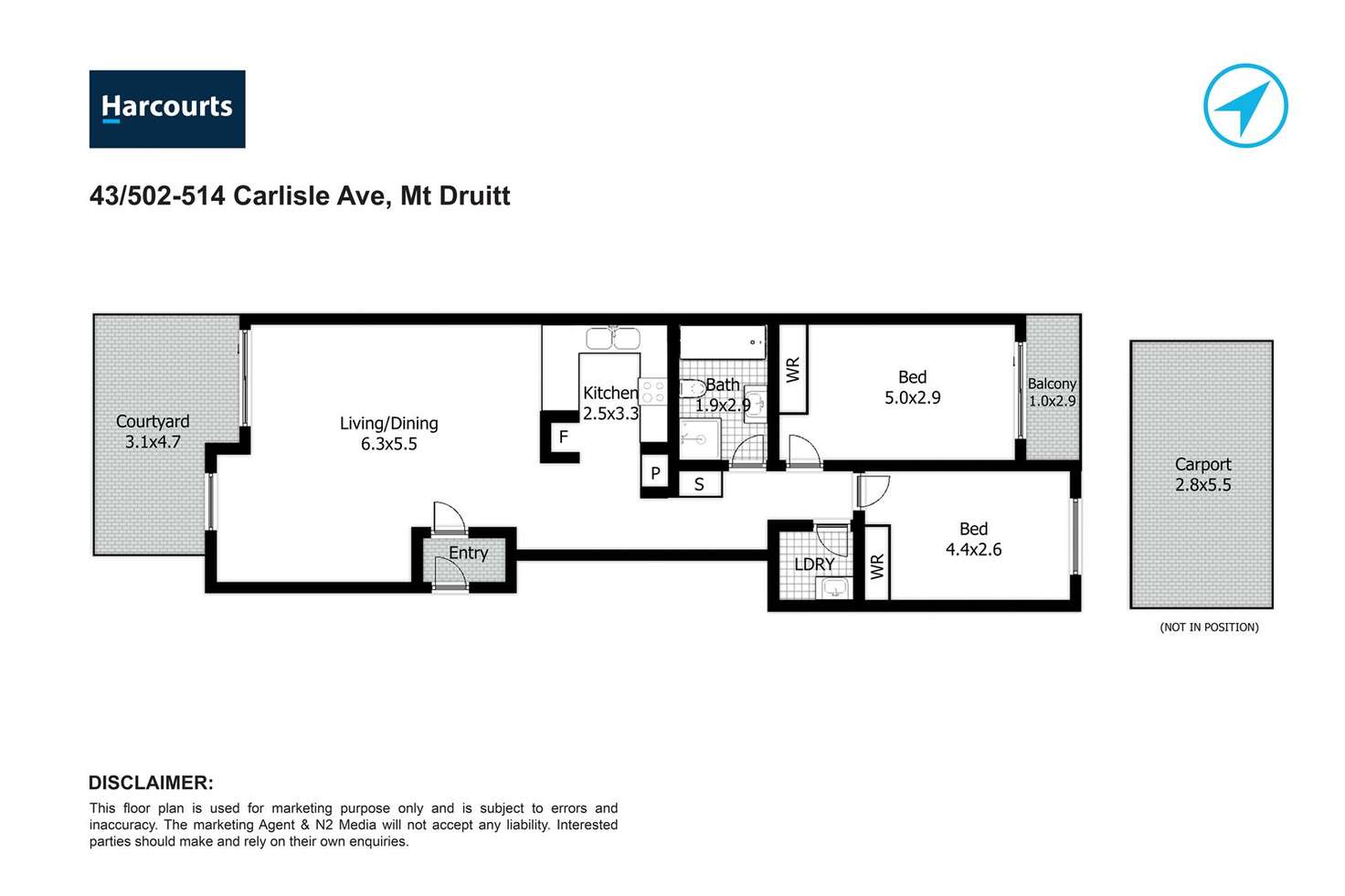 Floorplan of Homely unit listing, 43/502-514 Carlisle Avenue, Mount Druitt NSW 2770