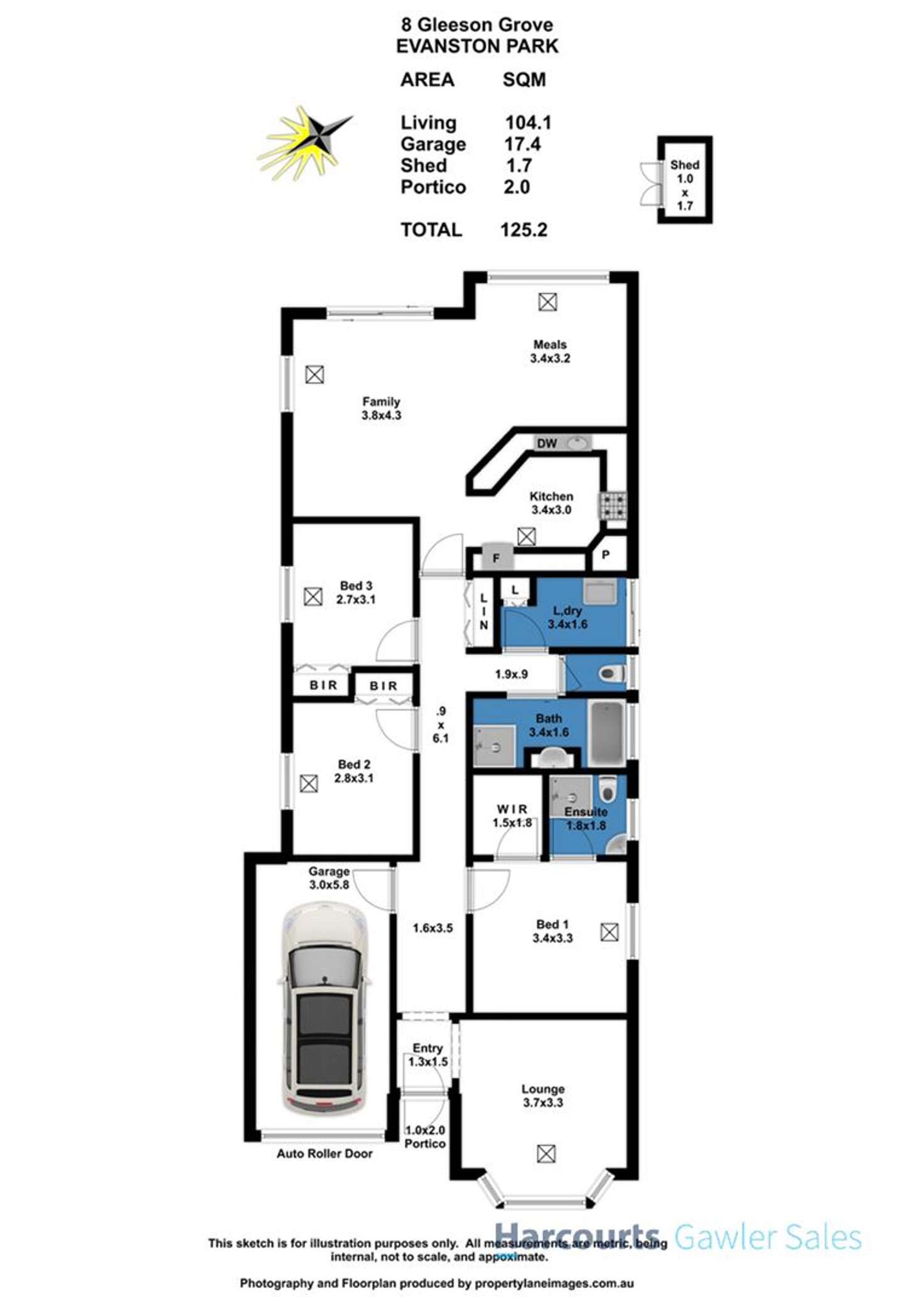 Floorplan of Homely house listing, 8 Gleeson Grove, Evanston Park SA 5116