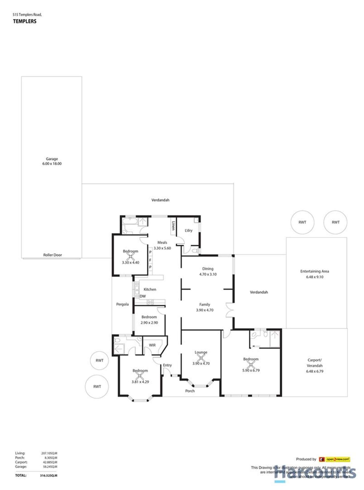 Floorplan of Homely house listing, 615 Templers Road, Templers SA 5371