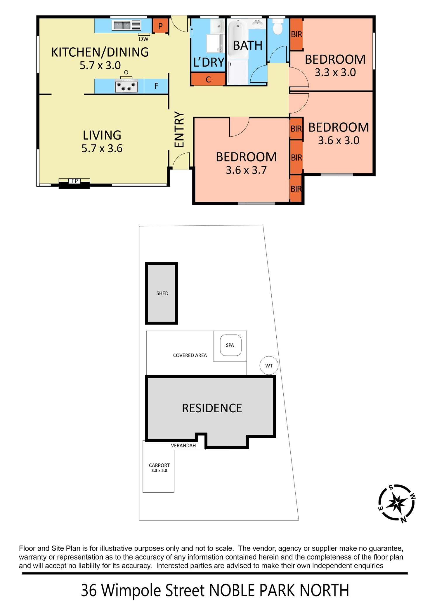 Floorplan of Homely house listing, 36 Wimpole Street, Noble Park North VIC 3174