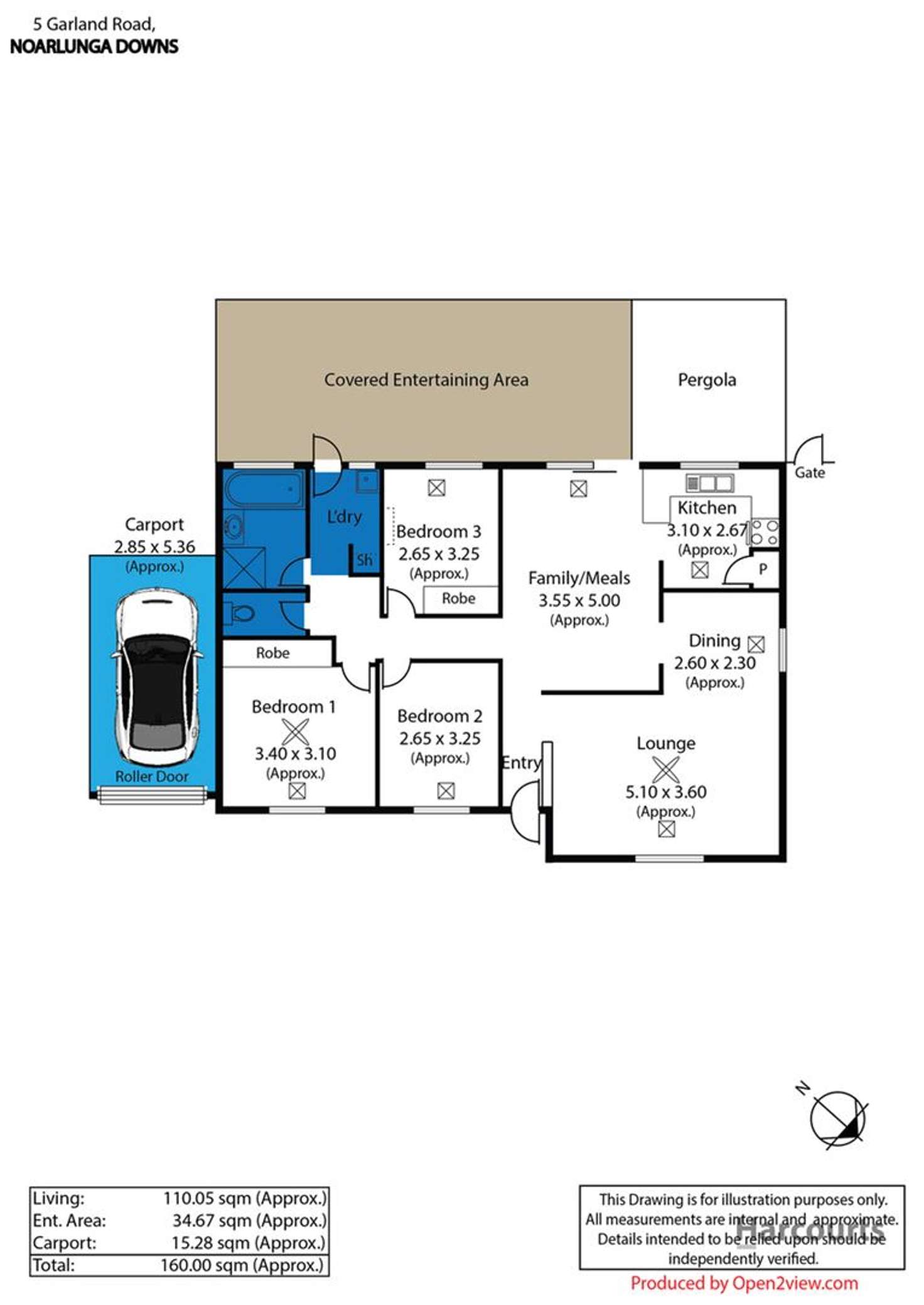Floorplan of Homely house listing, 5 Garland Road, Noarlunga Downs SA 5168